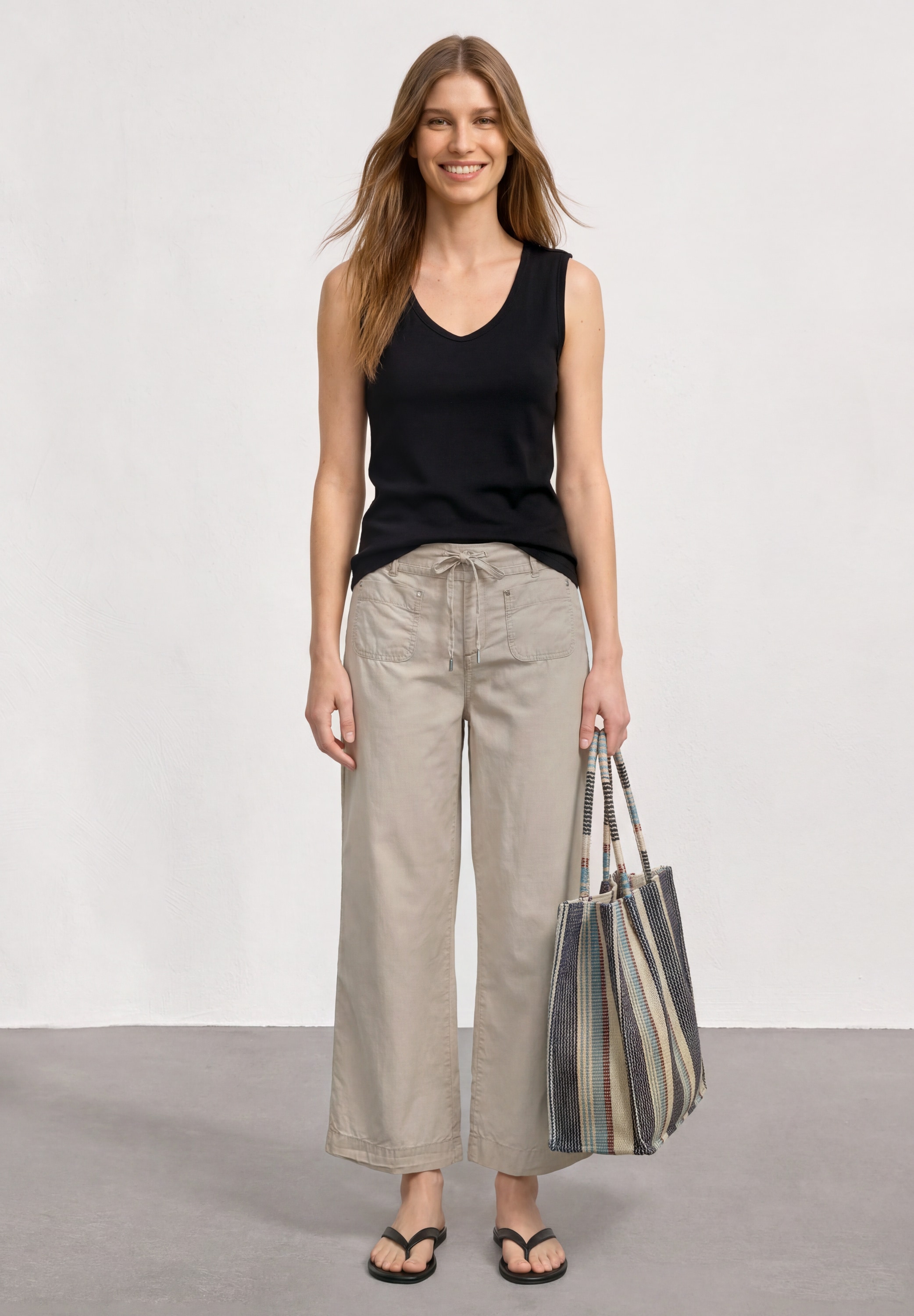 STREET ONE Stoffhose  in Washed-Optik