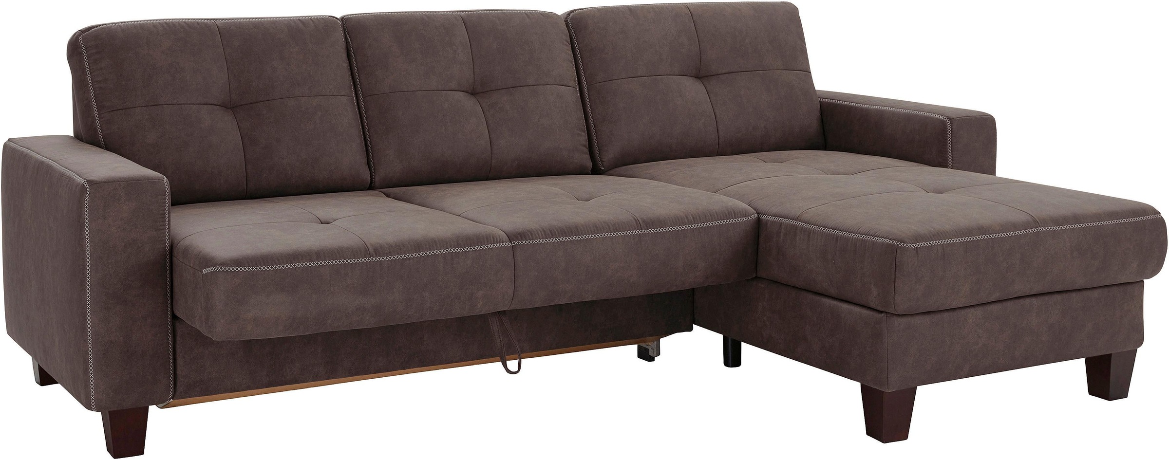 Places of Style Ecksofa »Varese L-Form«, wahlweise mit Bettfunktion und Vorziehfunktion