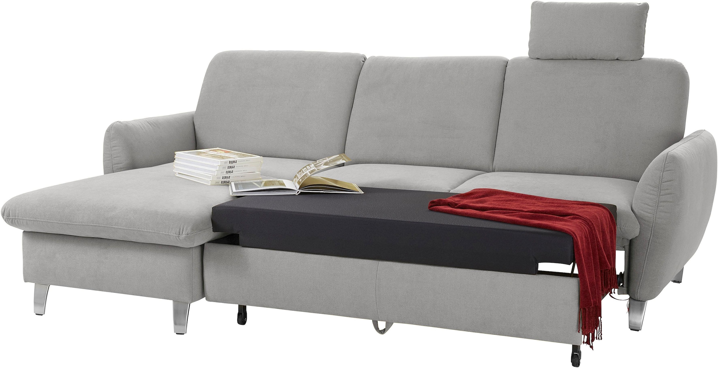 sit&more Ecksofa »Daytona L-Form«, mit Federkern, einer Kopfstütze und wahlweise mit Bettfunktion