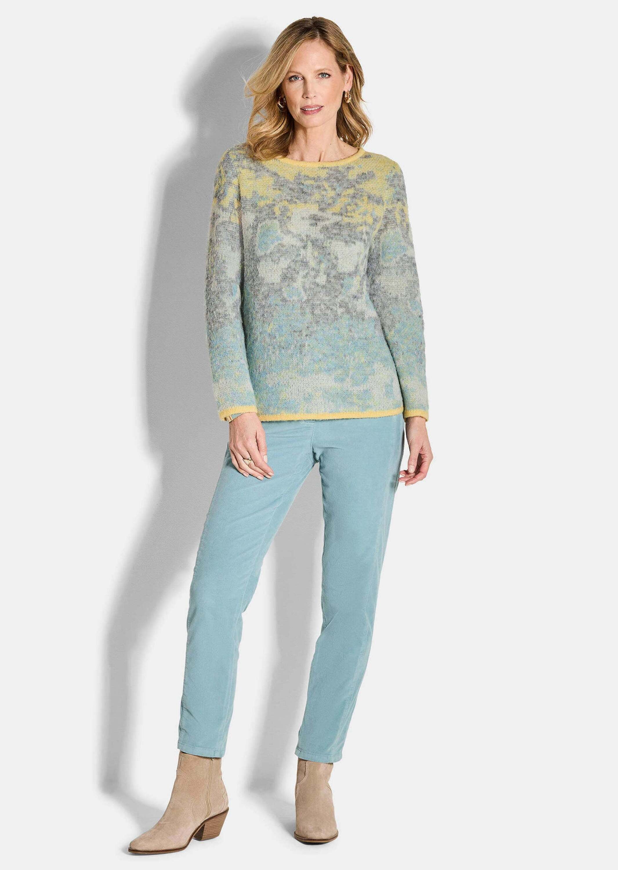 GOLDNER Rundhalspullover »Langarm Jacquard-Pullover mit Muster«

