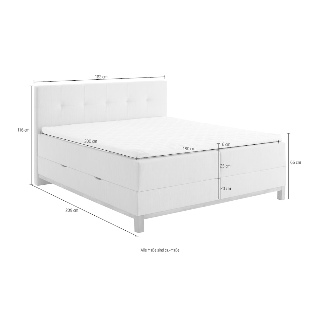 meise.möbel Boxspringbett »Catania«, mit Bettkasten und Topper