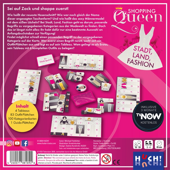 HUCH! Spiel »Shopping Queen - Stadt, Land, Fashion«, Made in Europe