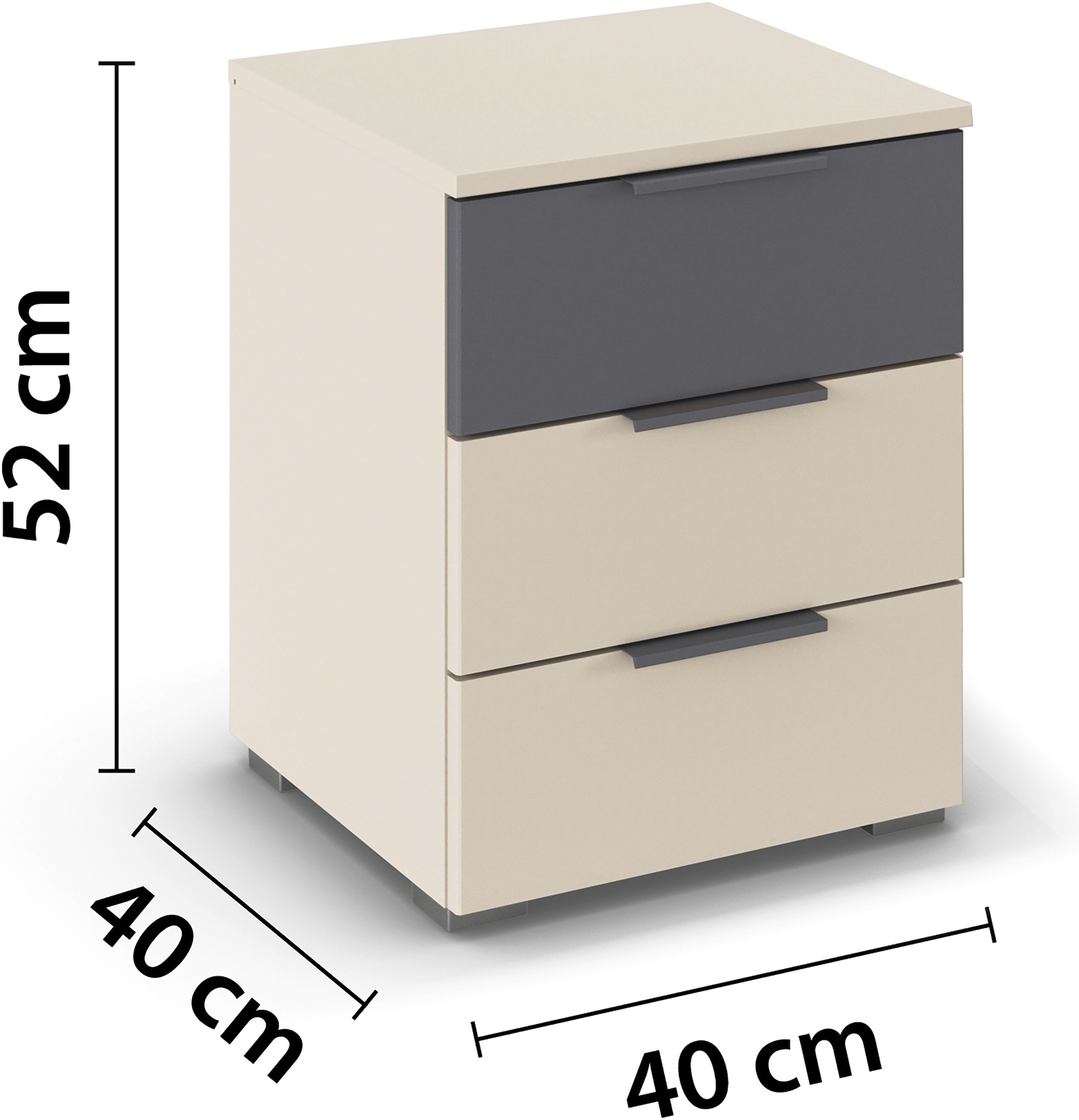 rauch Nachtkommode »Nachttisch-Set Nachtkonsole Beistelltisch Kommode Sideboard SAJO«, (Set, 2 St.), mit 3 Schubladen, obere Schublade farblich abgesetzt MADE IN GERMANY