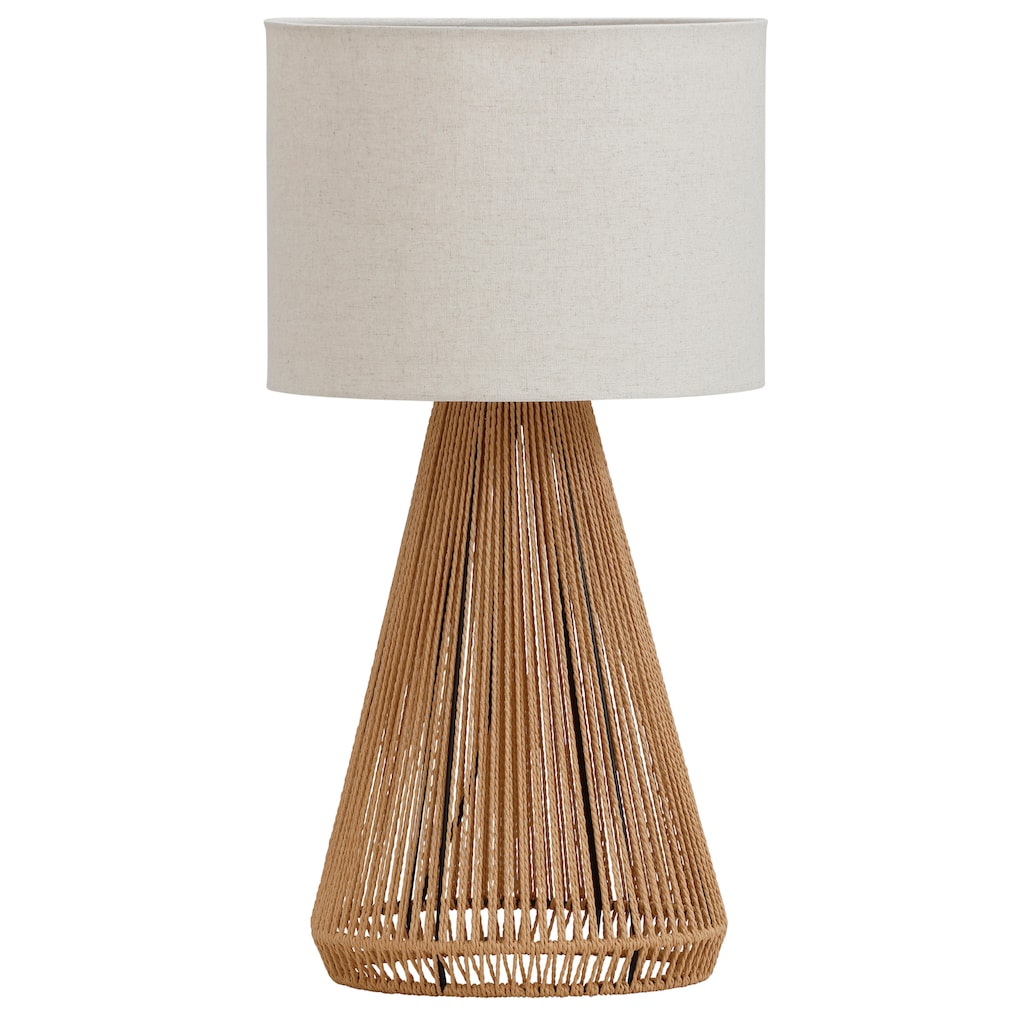 LeGer Home by Lena Gercke Tischleuchte »Zuri«, 1 flammig-flammig, Tischlampe mit Sisalschnur, Leinenschirm / Stoff - beige