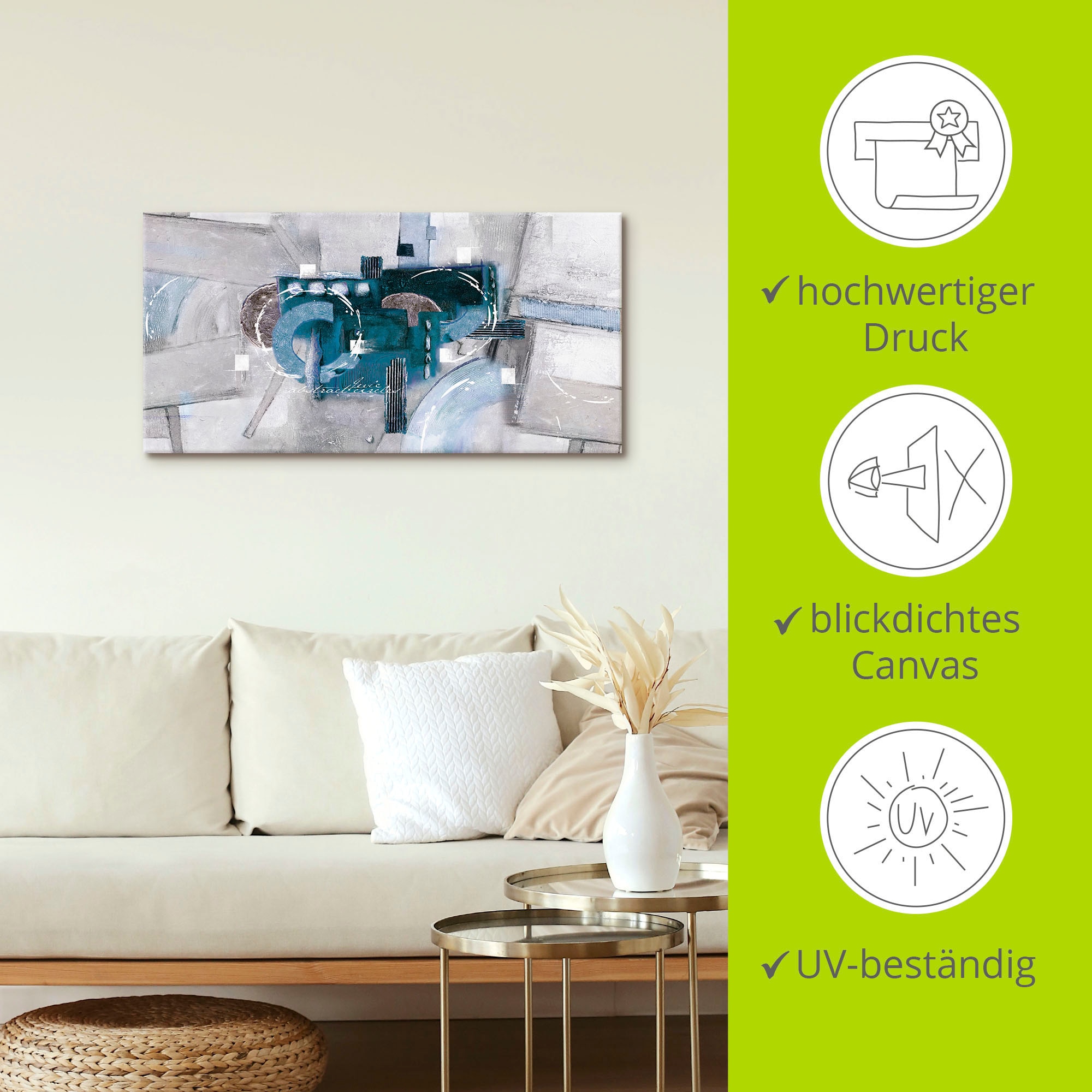 Artland Wandbild »Abstrakte blaue Kreise« Gegenstandslos 1 Stk. tlg. als Alubild, Leinwandbild, Poster in verschied. Größen