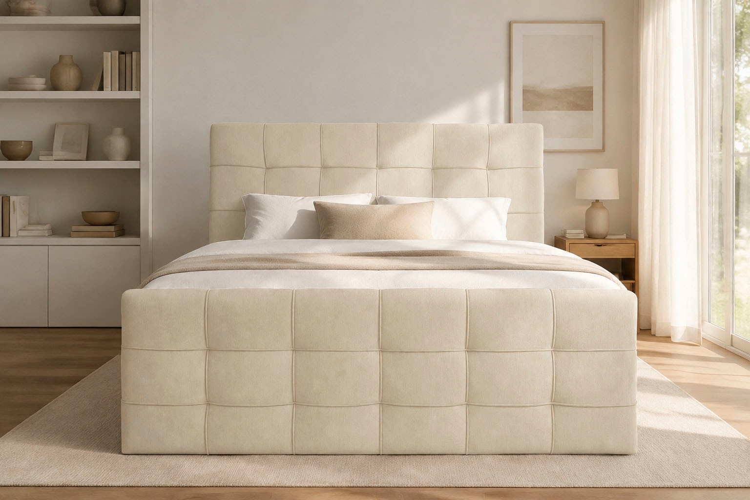 OTTO home Boxbett »LILIENNE, Polsterbett mit Bettkasten und Taschenfederkernmatratze H3« mit Kaltschaumtopper, Chenille-Bezug, 160x200 & 180x200 cm