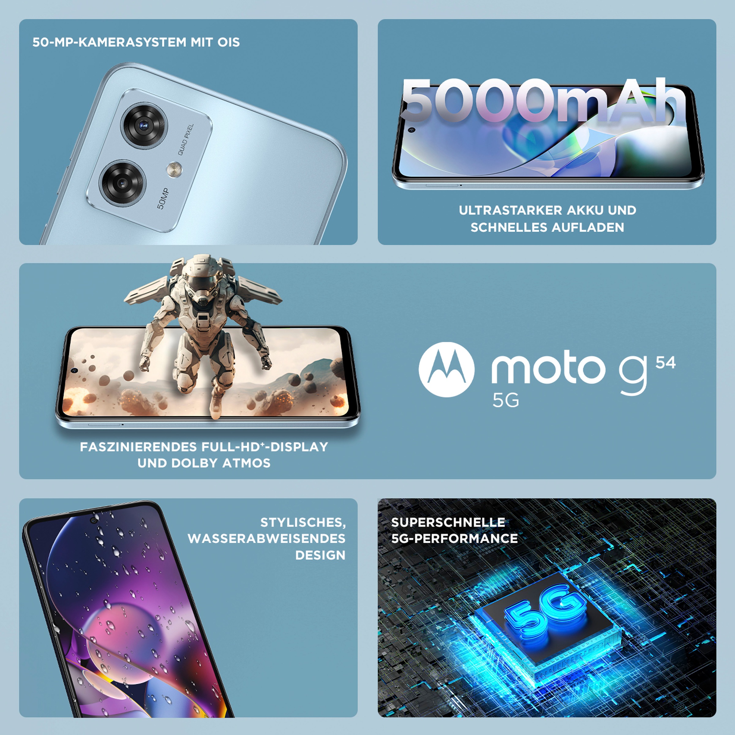 Motorola Smartphone Garantie XXL Kamera 50 MP cm/6,5 grün, moto ➥ Speicherplatz, 3 GB | 16,51 UNIVERSAL mint »MOTOROLA g54«, Zoll, 256 Jahre