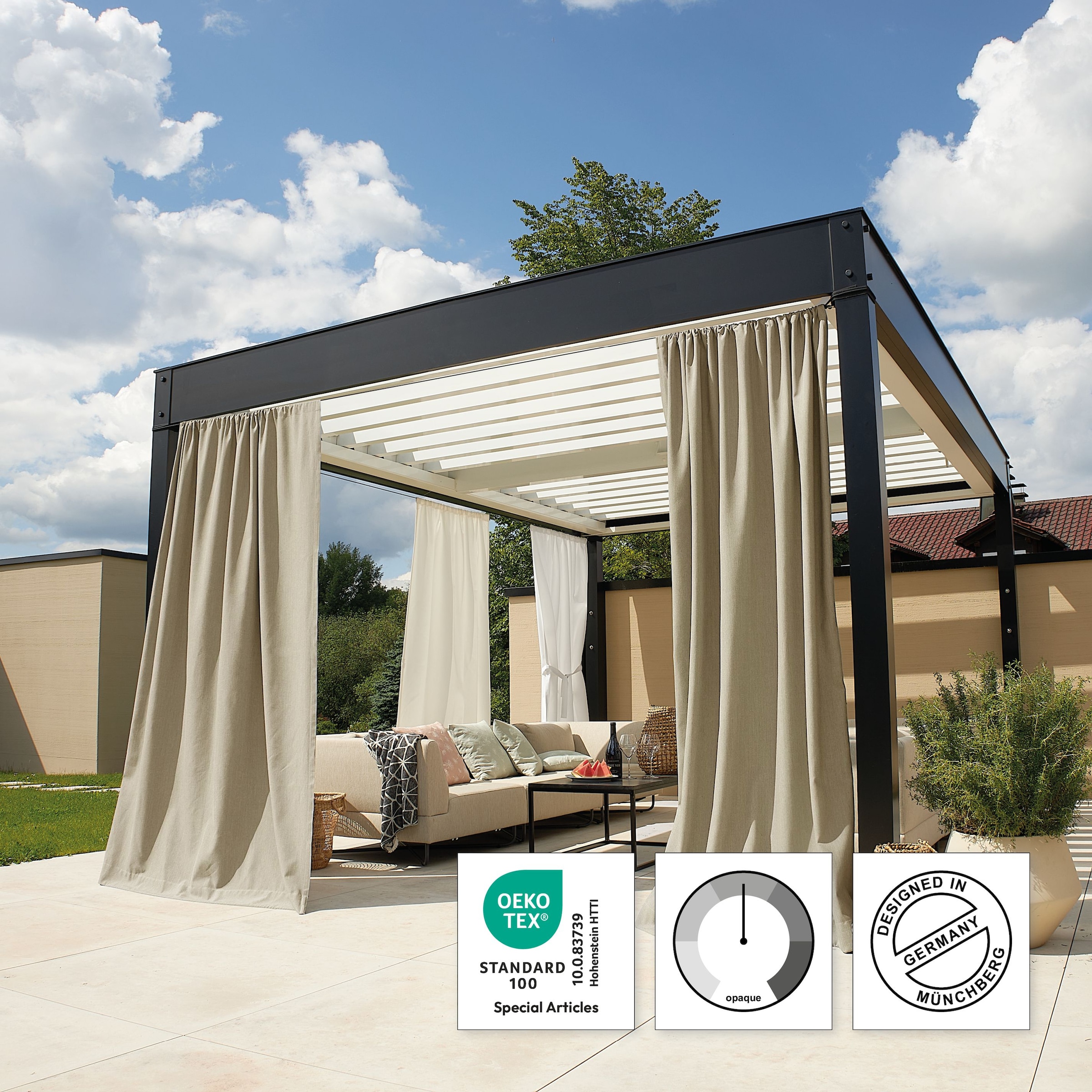 Neutex for you! Vorhang nach Maß »Outdoorvorhang SOLERO«, (1 St.), Uni Outdoorvorhang mit leichter Struktur