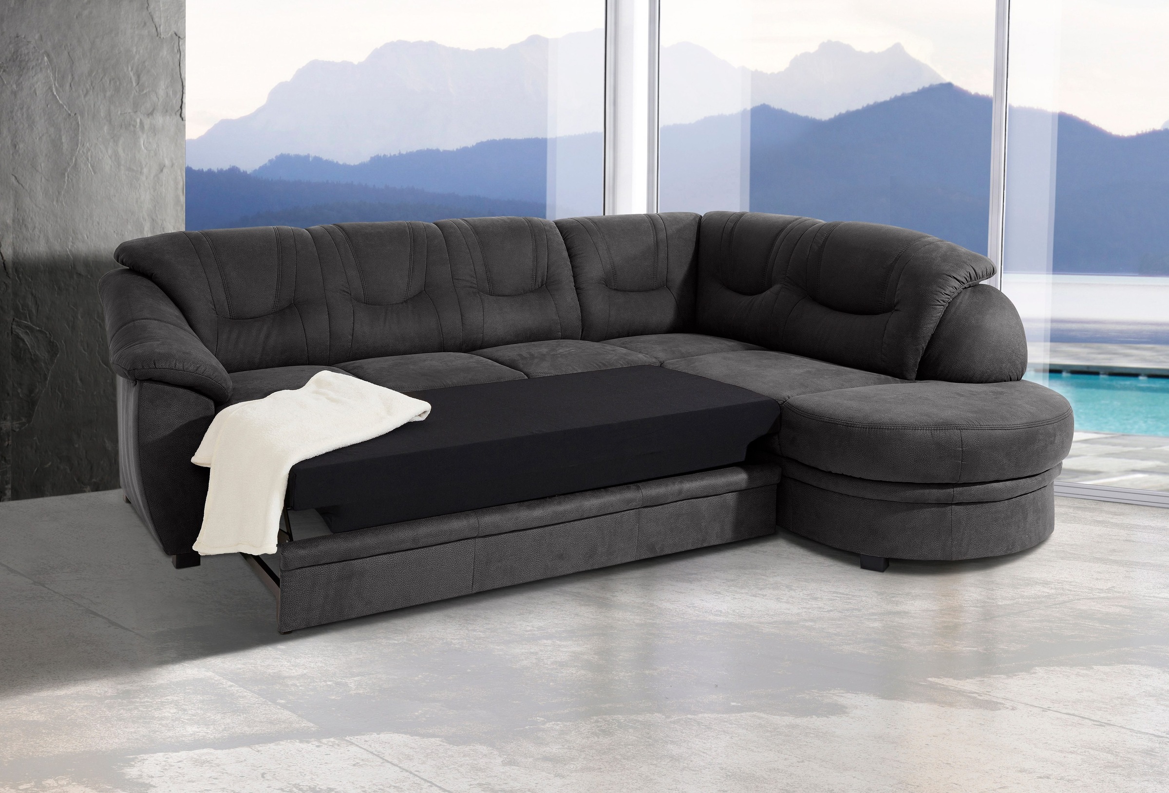 sit&more Ecksofa »Savoni L-Form«, wahlweise mit Bettfunktion