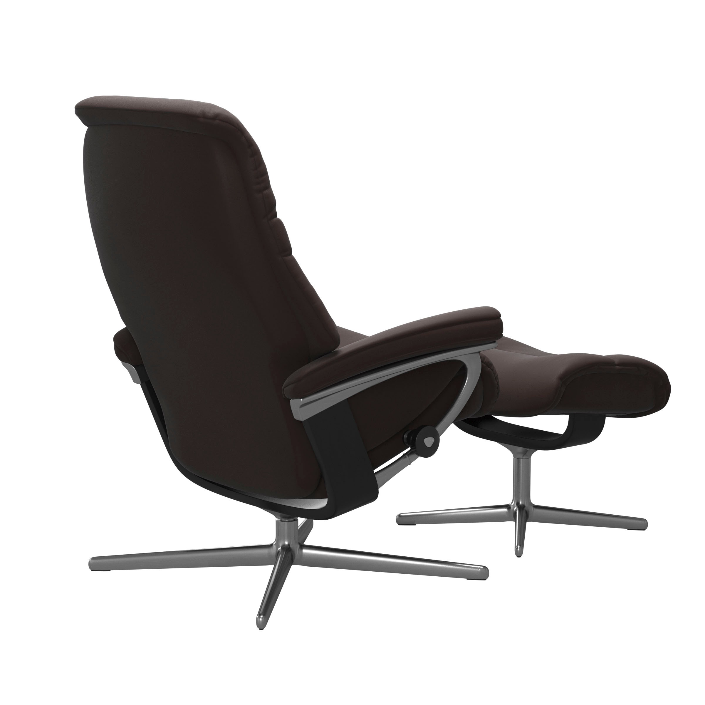 Stressless® Relaxsessel »Sunrise«, (Set, Relaxsessel mit Hocker), mit Hocker, mit Cross Base, Größe S, M & L, Holzakzent Schwarz