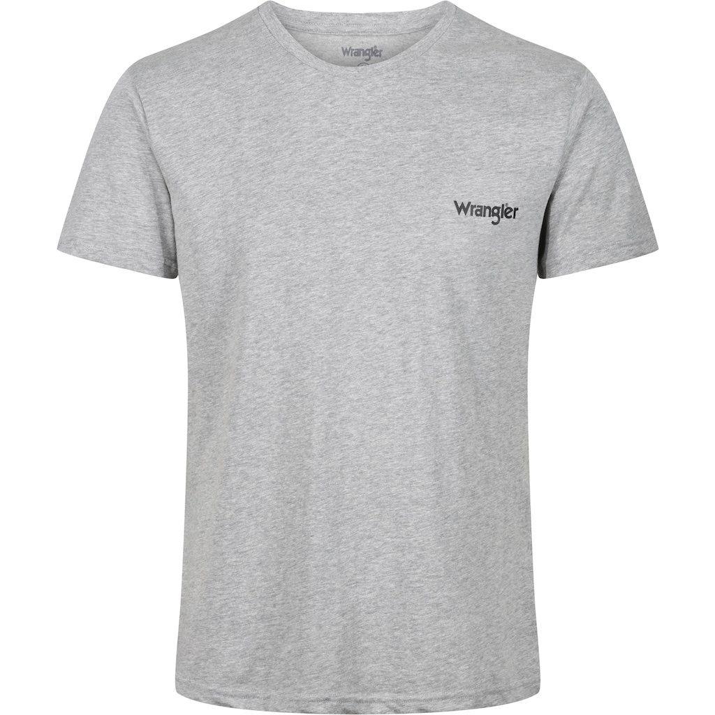 Wrangler T-Shirt »"Foster"«, (3er-Pack), mit Logoschriftzug und Rundhalsausschnitt