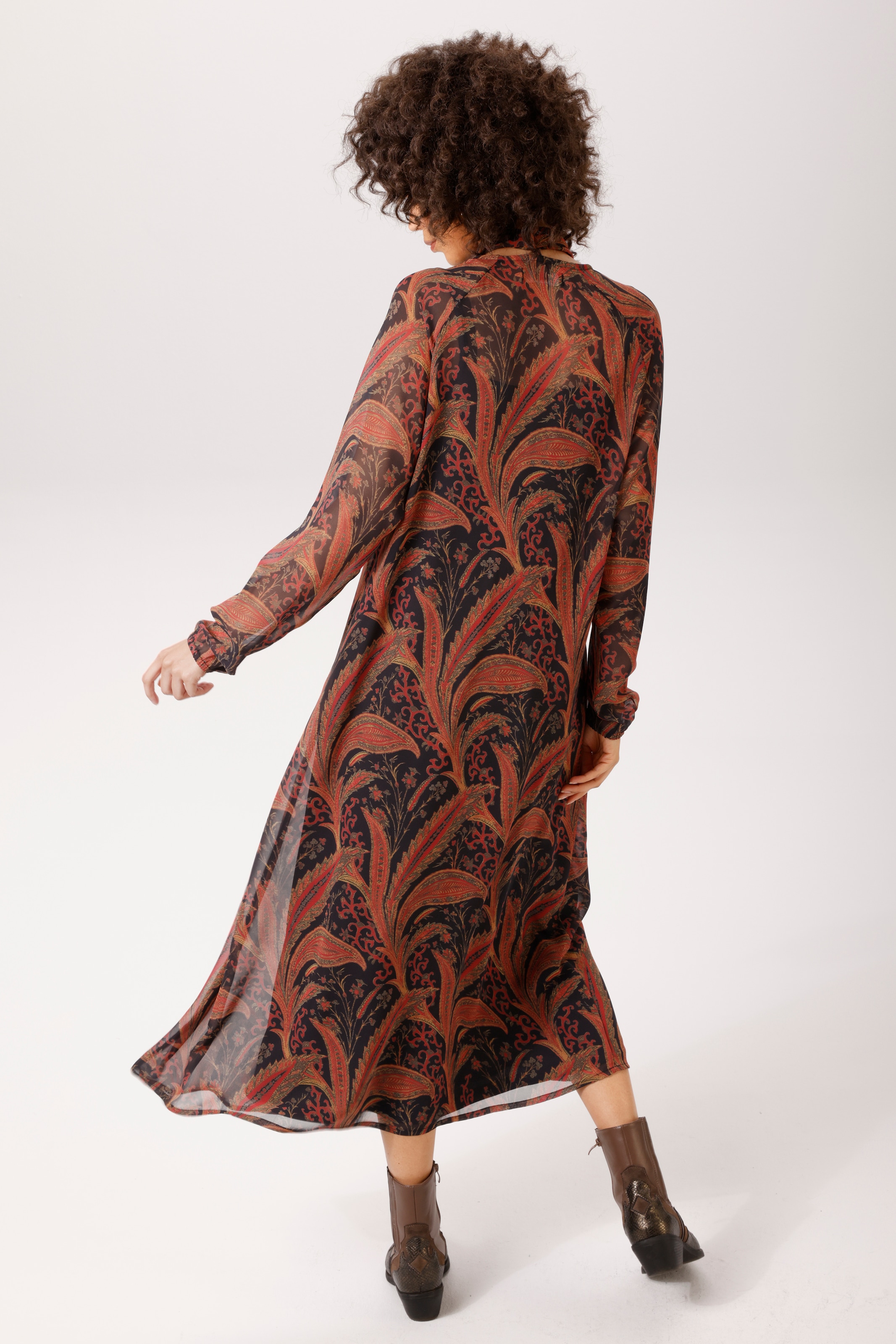 Aniston CASUAL Blusenkleid mit großflächigen, fantasievollen Blättern bedruckt - NEUE KOLLEKTION
