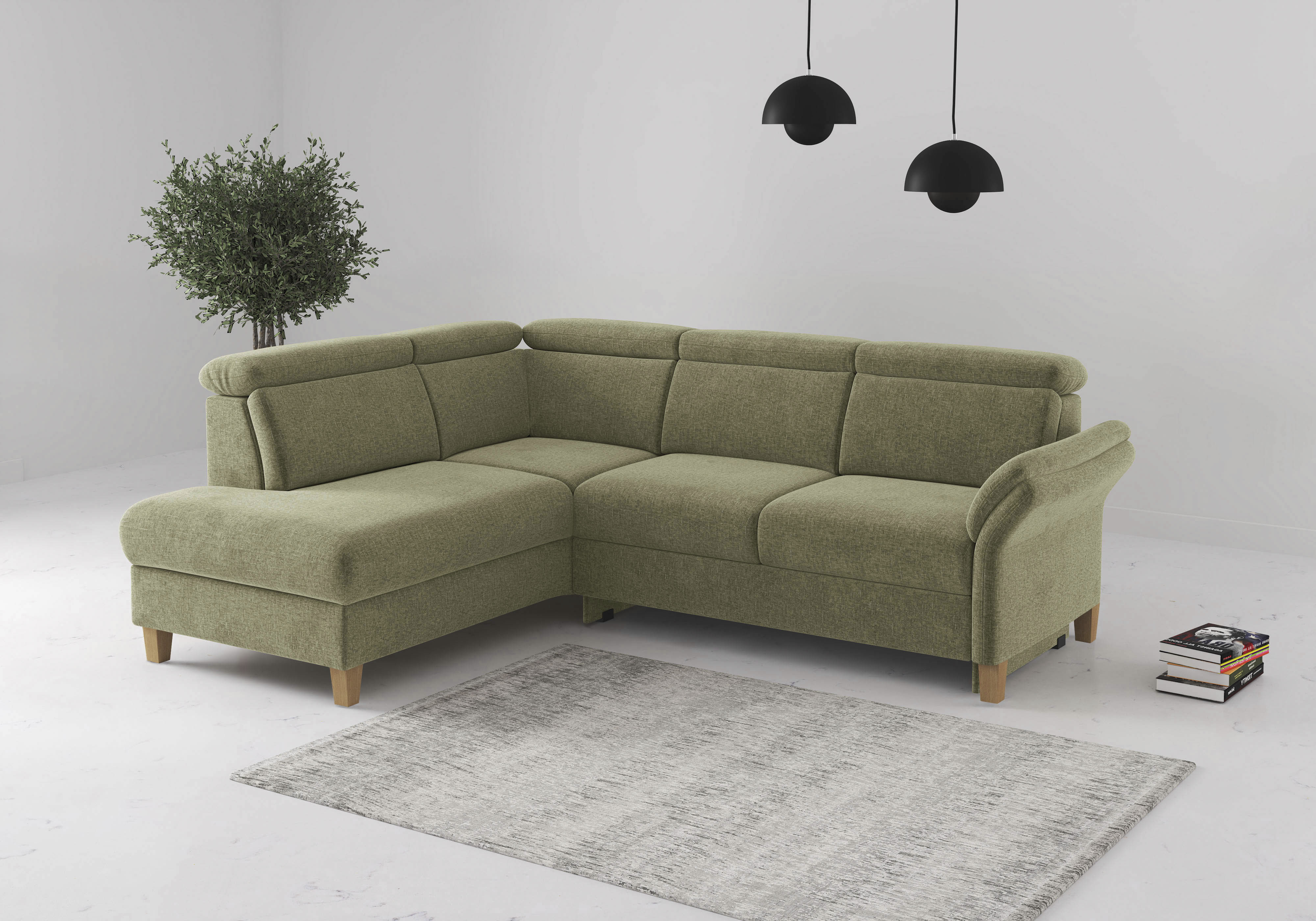 OTTO home Ecksofa "Glendale, L-Form" inkl. Kopfteilverstellung, wahlweise mit Vorziehsitz und Bettkasten