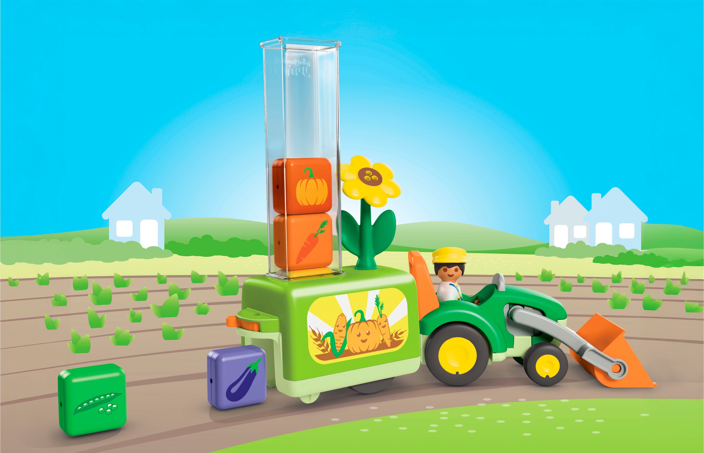 Playmobil® Konstruktions-Spielset »Traktor mit lustiger Pflanzmaschine (71773), Junior« Made in Europe