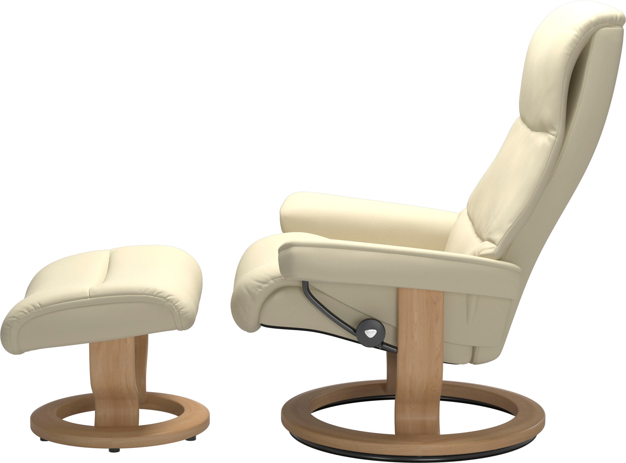 Stressless® Relaxsessel »View«, (Set, Relaxsessel mit Hocker), mit Classic Base, Größe M,Gestell Eiche
