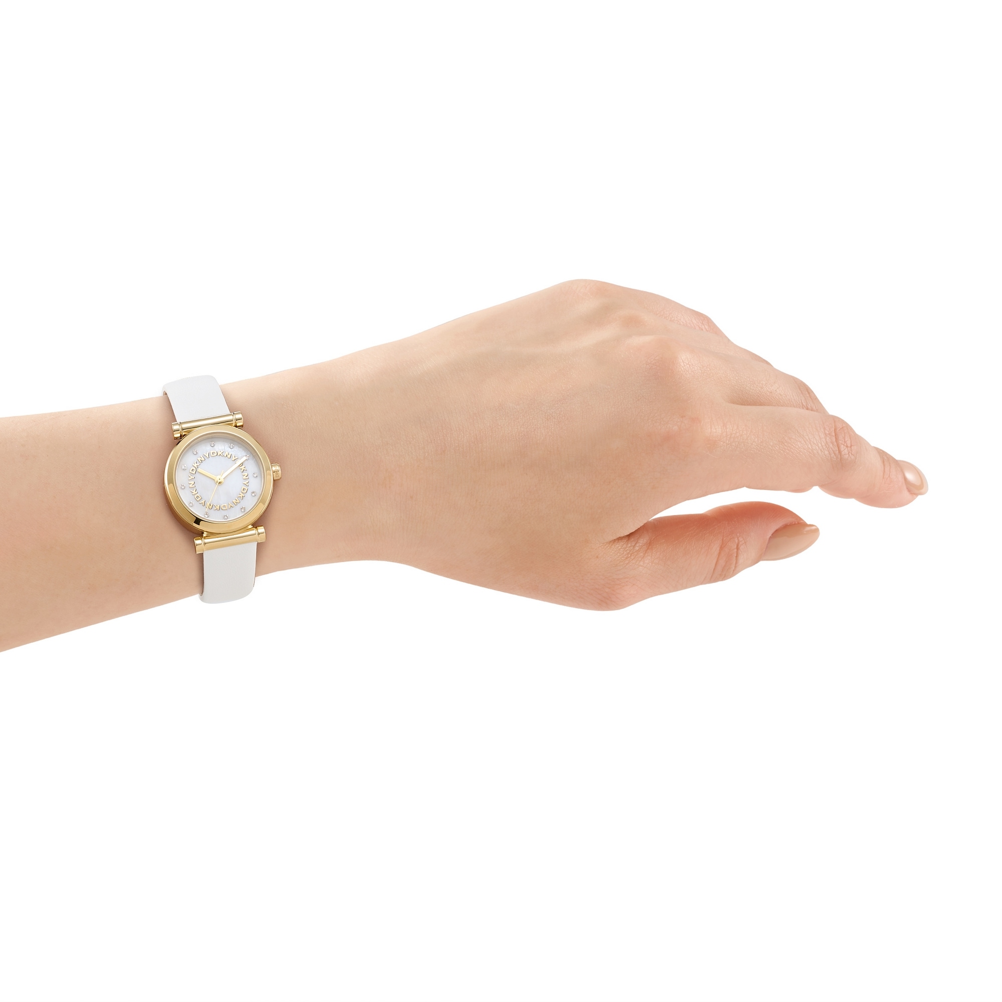 DKNY Quarzuhr »Essentials Watch« Armbanduhr, Damenuhr, Lederarmband, analog