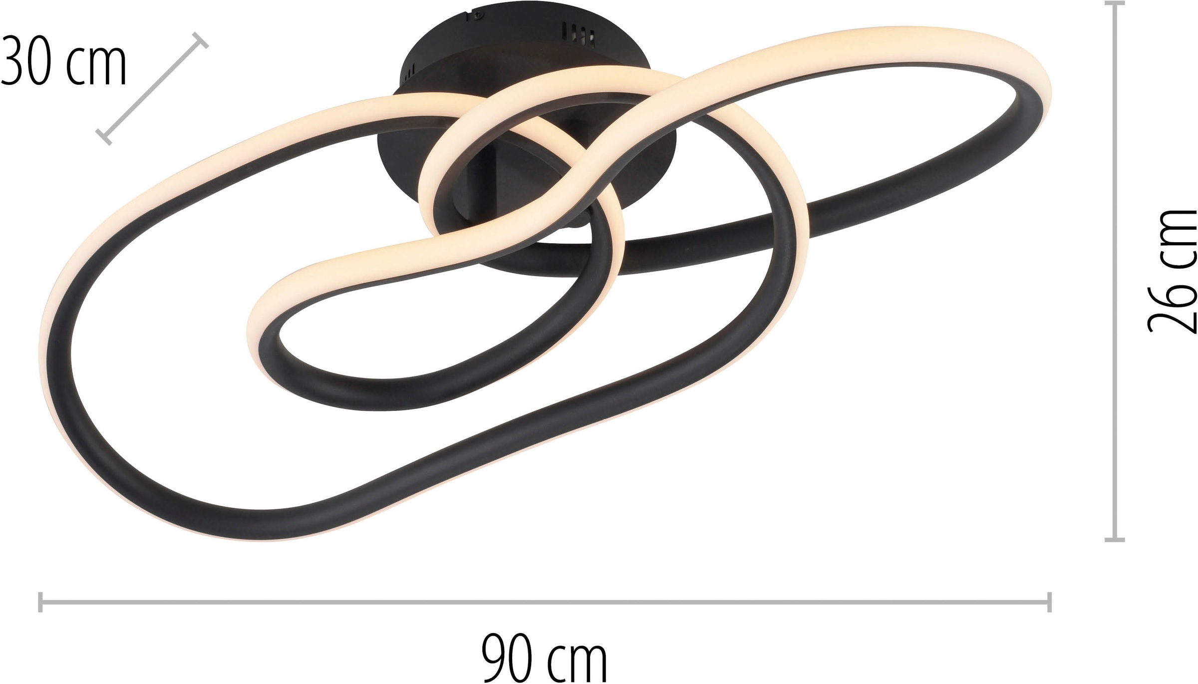 Paul Neuhaus LED Deckenleuchte »TWIST« LED-Board 1 Stk. Warmweiß Stufenlos dimmbar über Lichtschalter, Memoryfunktion