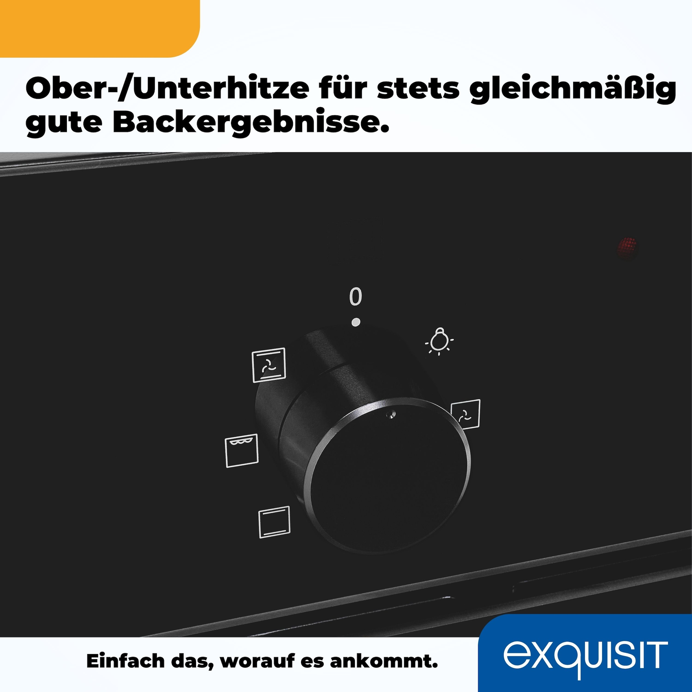 exquisit Einbaubackofen  »EBE278-U-020 schwarz«, mit Teleskopauszug nachrüstbar