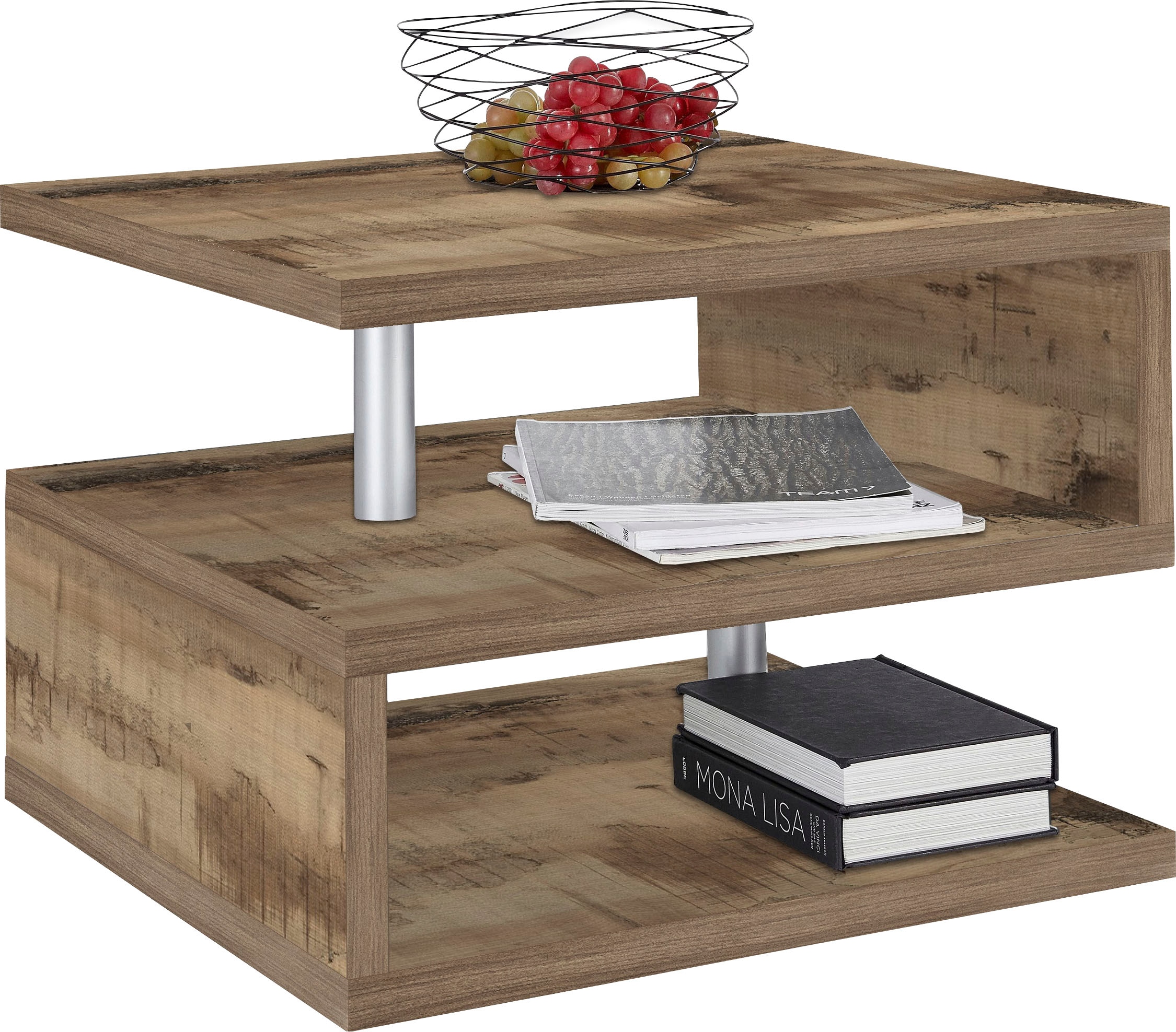 INOSIGN Couchtisch »ZETA- Kaffeetisch, Sofatisch, Wohnzimmertisch, Breite ca. 55 cm«, Made in Italy, mit Ablagemöglichkeit, 55x55 cm
