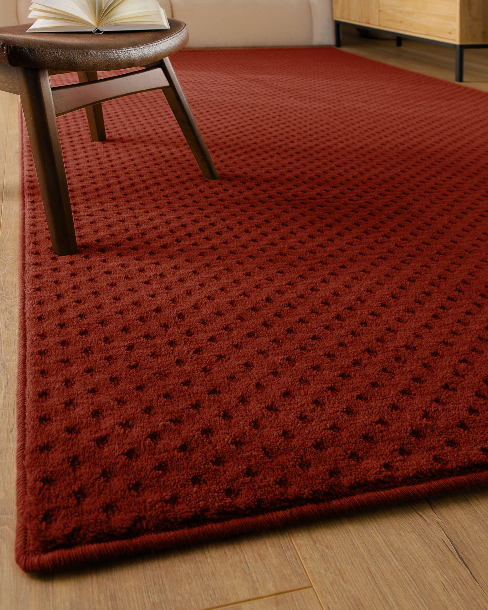 Wecon home Teppich »Castello THREE« rechteckig 7 mm Höhe Schurwolle, Kurzflor mit Hoch-Tief-Effekt, Wohnzimmer, Rautenmuster