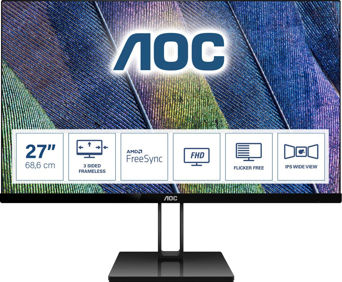 AOC LED-Monitor »27V2Q«, 68,6 cm/27 Zoll, 1920 x 1080 px, Full HD, 5 ms Reaktionszeit, 75 Hz