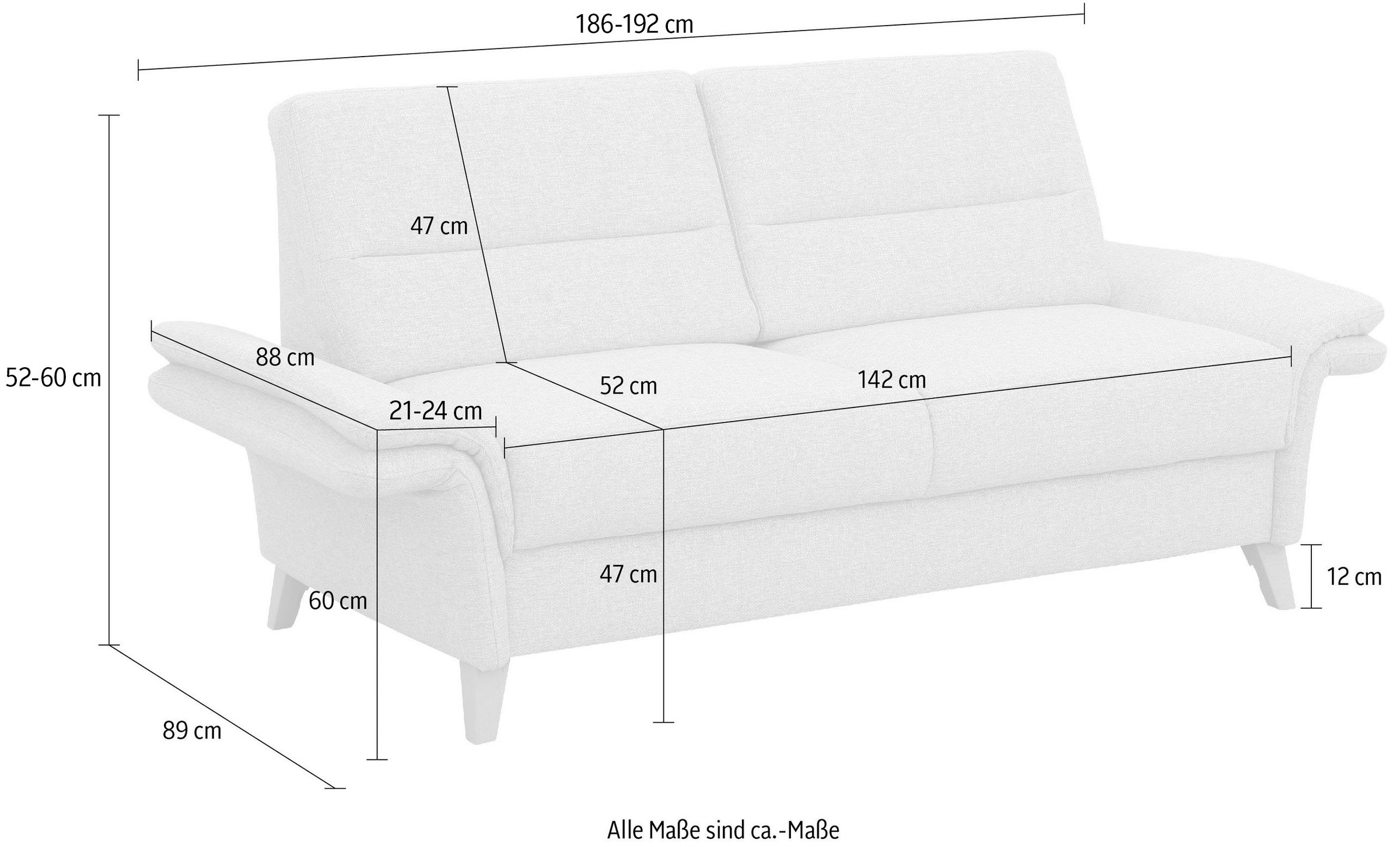Home affaire 3-Sitzer »Westerland«, Federkern-Polsterung. wahlweise mit Armlehnfunktion