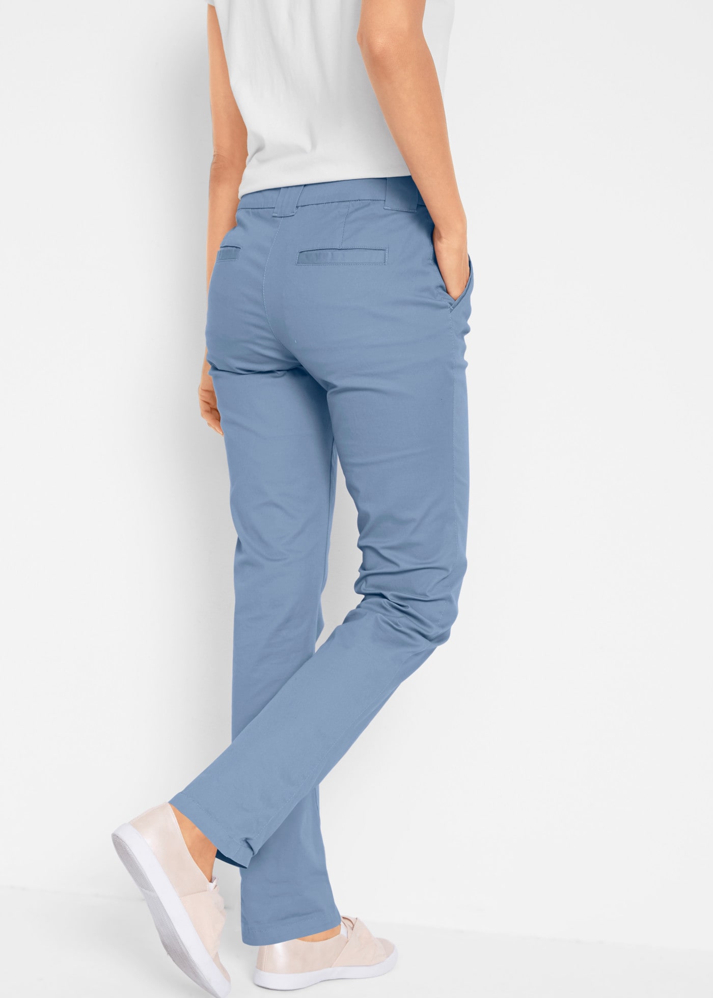 bonprix Chinohose  schmale Form, mit Bundfalten und praktischen Taschen