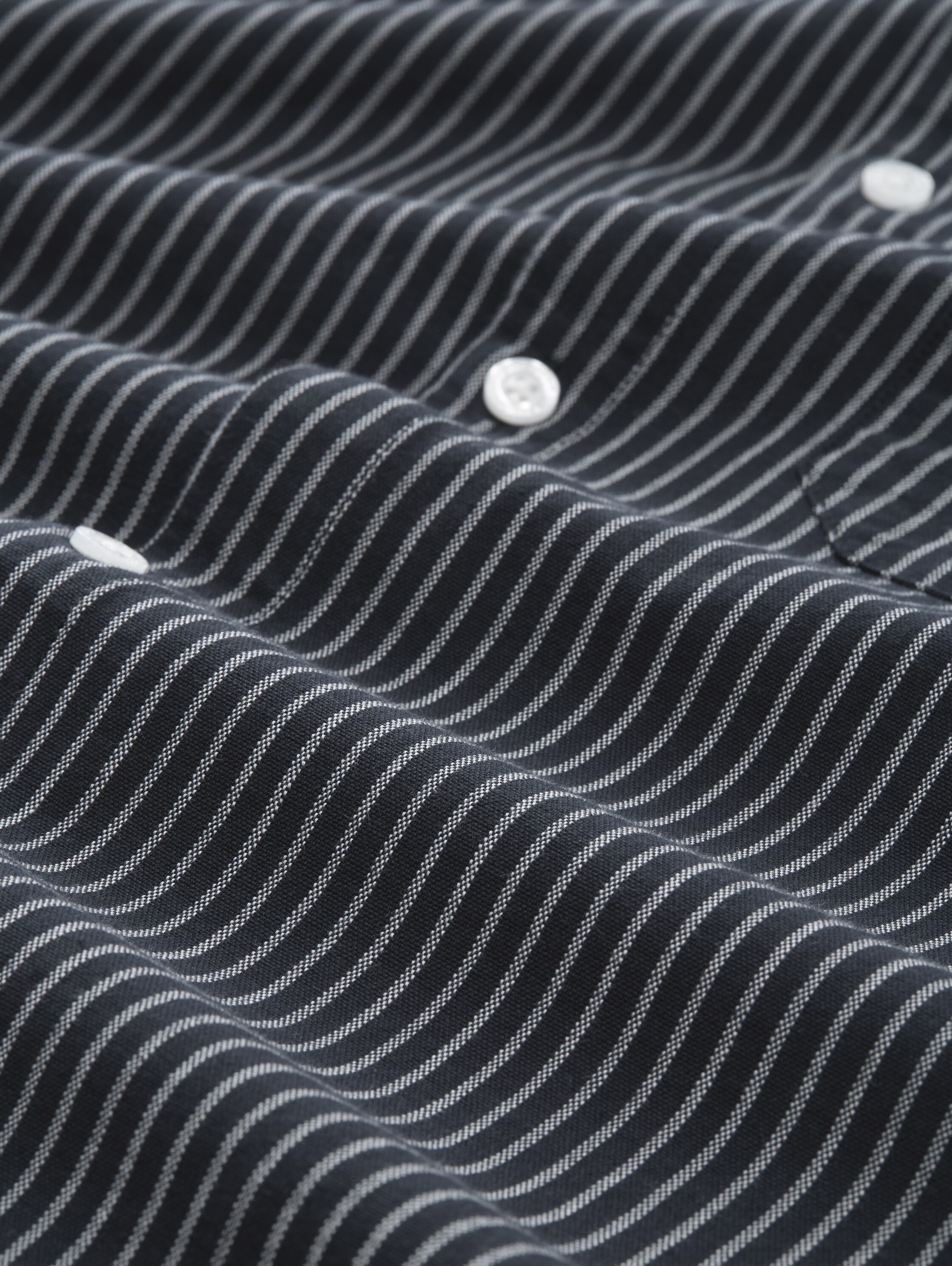 TOM TAILOR Denim Langarmhemd gestreift, mit Button-down-Kragen