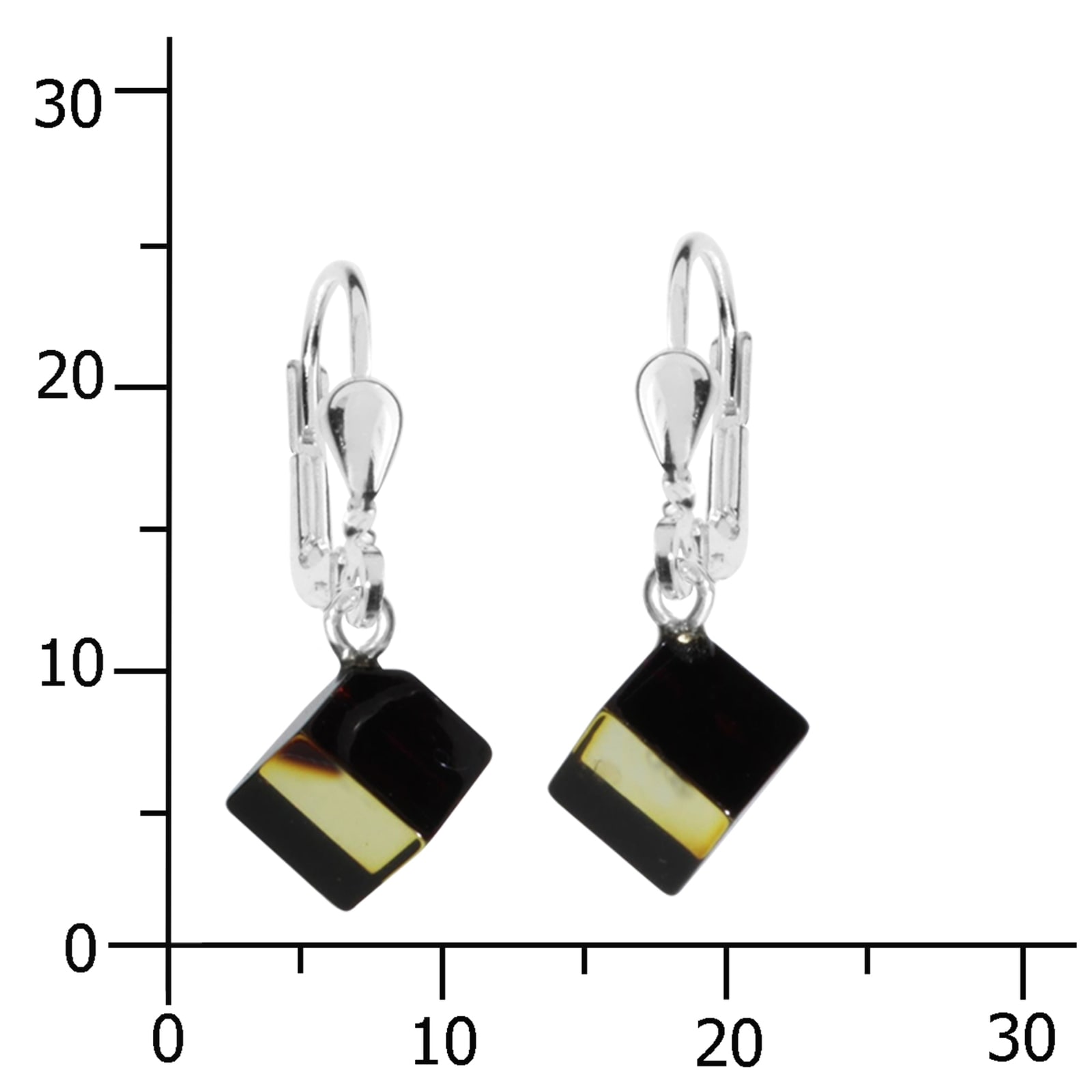 OSTSEE-SCHMUCK Paar Ohrhänger »- Klassisch 7 x 7 mm - Silber 925/000 - Bernstein«