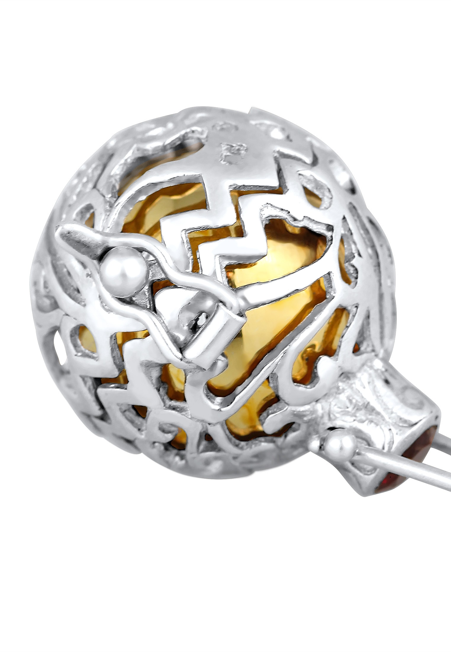 Nenalina Lange Kette »Halskette Engelsflüsterer Granat (16 mm) Flügel 925 Silber«