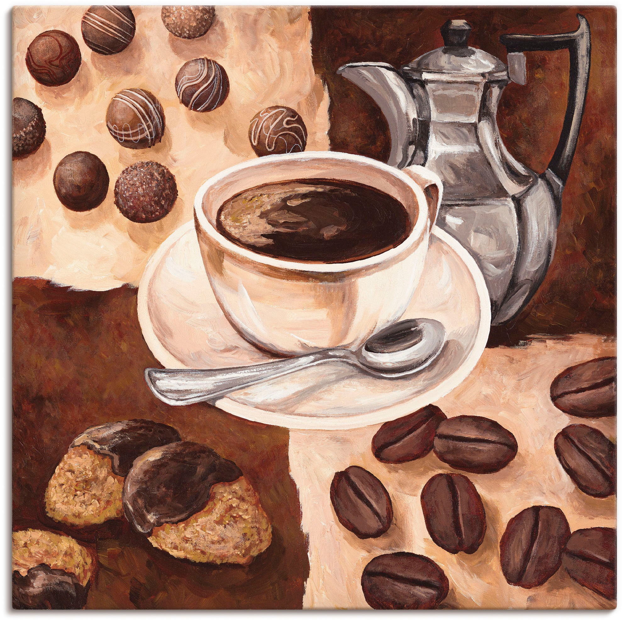 Artland Wandbild auf als »Kaffeezeit«, Leinwandbild, St.), oder Poster Größen versch. Getränke, in Alubild, (1 kaufen Raten Wandaufkleber