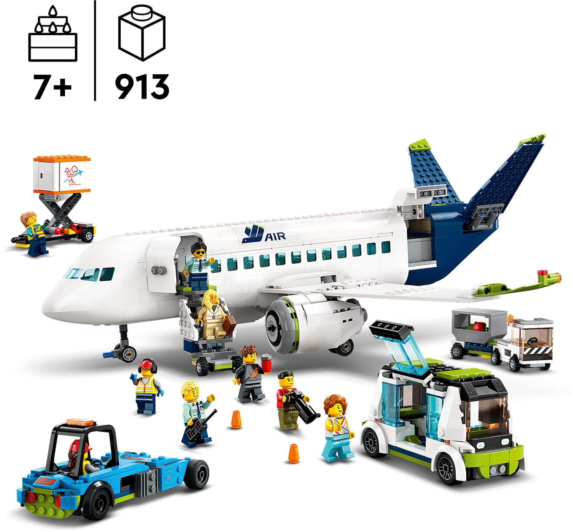 LEGO® Konstruktionsspielsteine »Passagierflugzeug (60367), LEGO® City«, (913 St.), Made in Europe