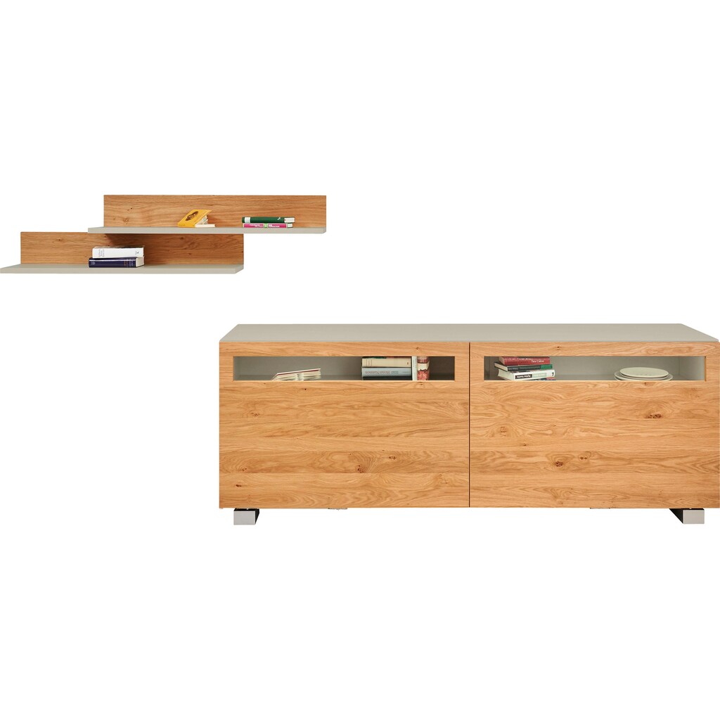 now! by hülsta Sideboard »now! vision«, mit 2 Wandregalen, 3-tlg.
