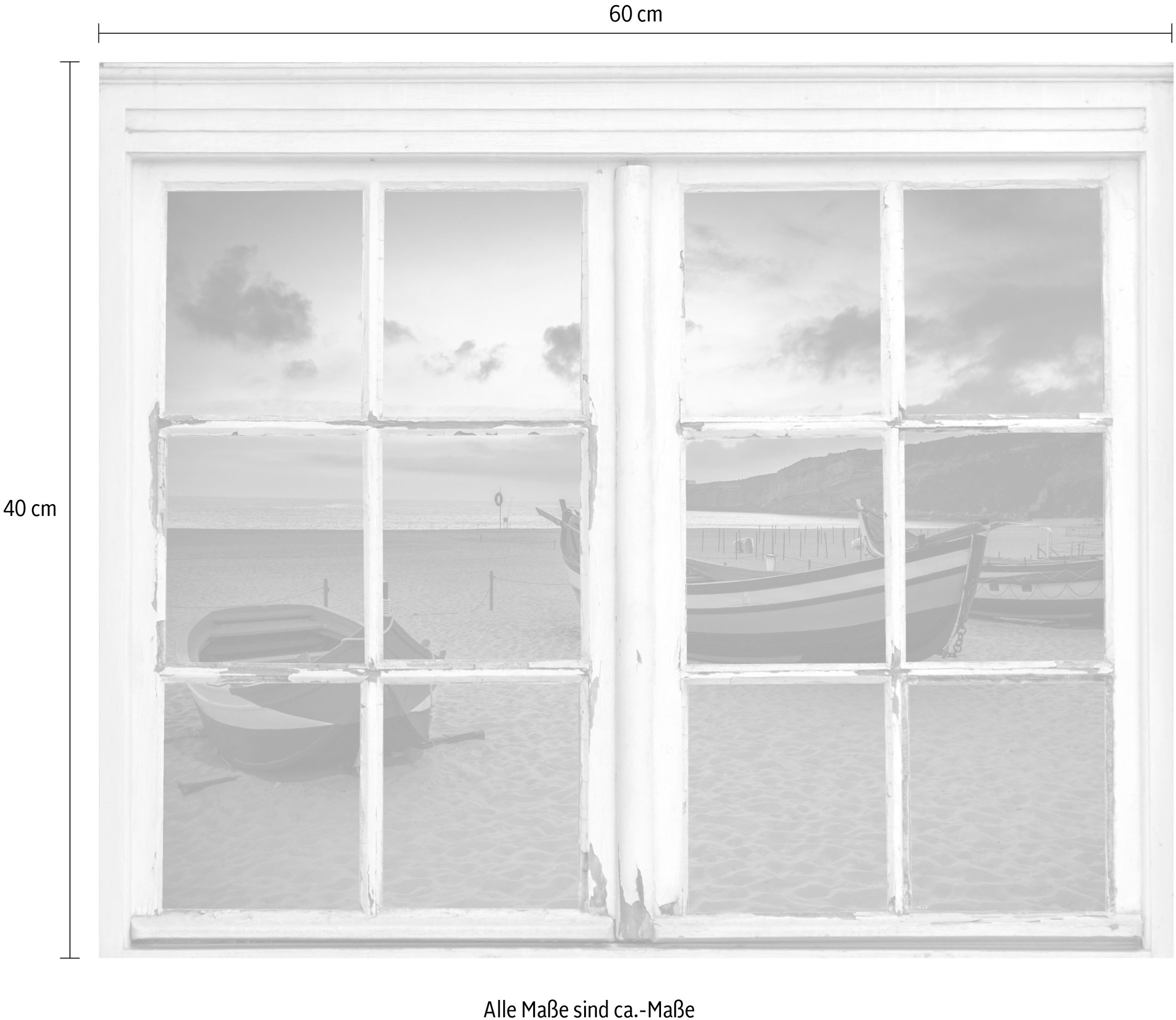 queence Wandsticker »Boote am Strand« Wandsticker, Wandbild, selbstklebend, 3D, Fenster