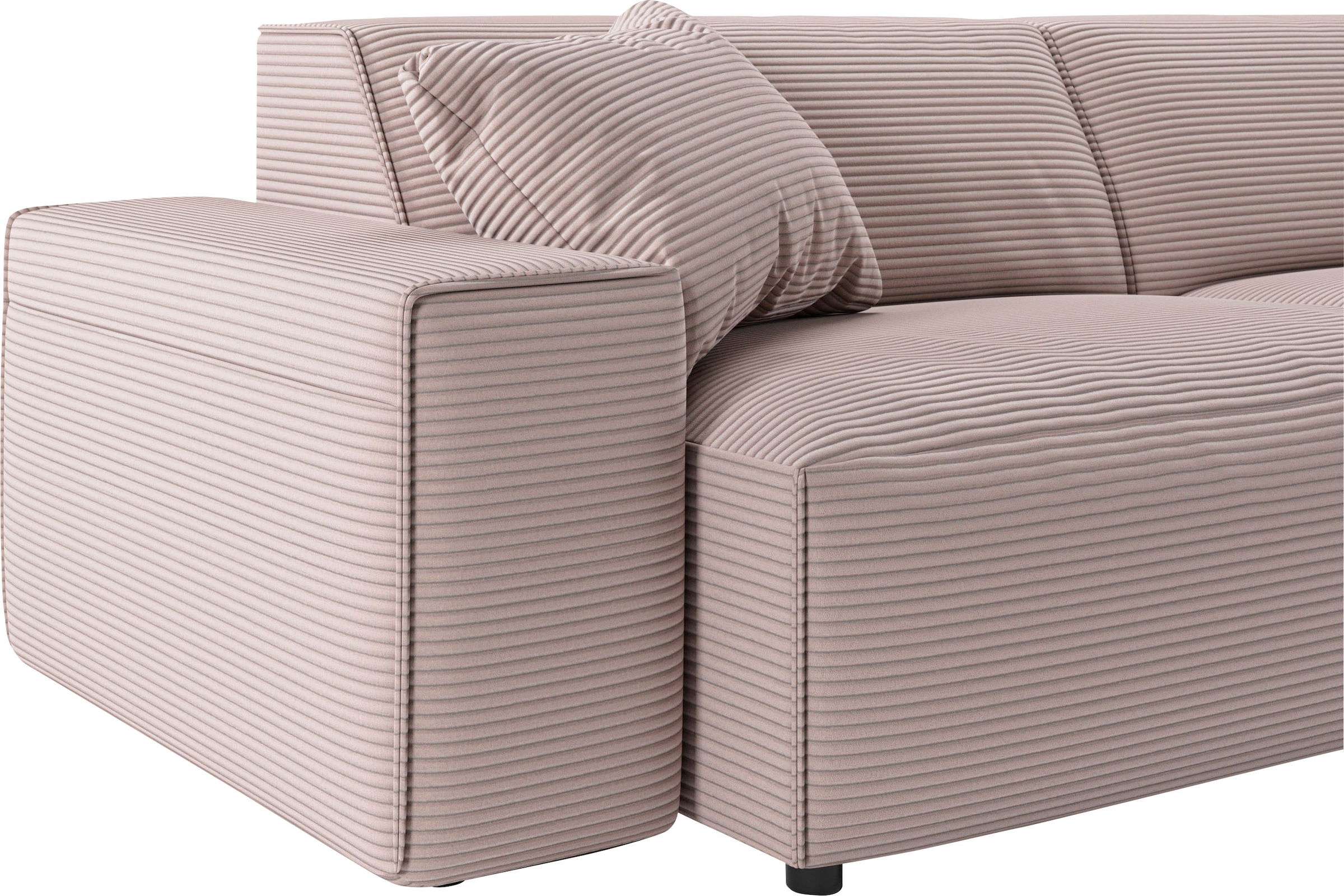 andas Ecksofa »Glimminge L-Form auch in Breitcord, Feincord + Easy care-Bezug,«, Breite 264, Zierkissen