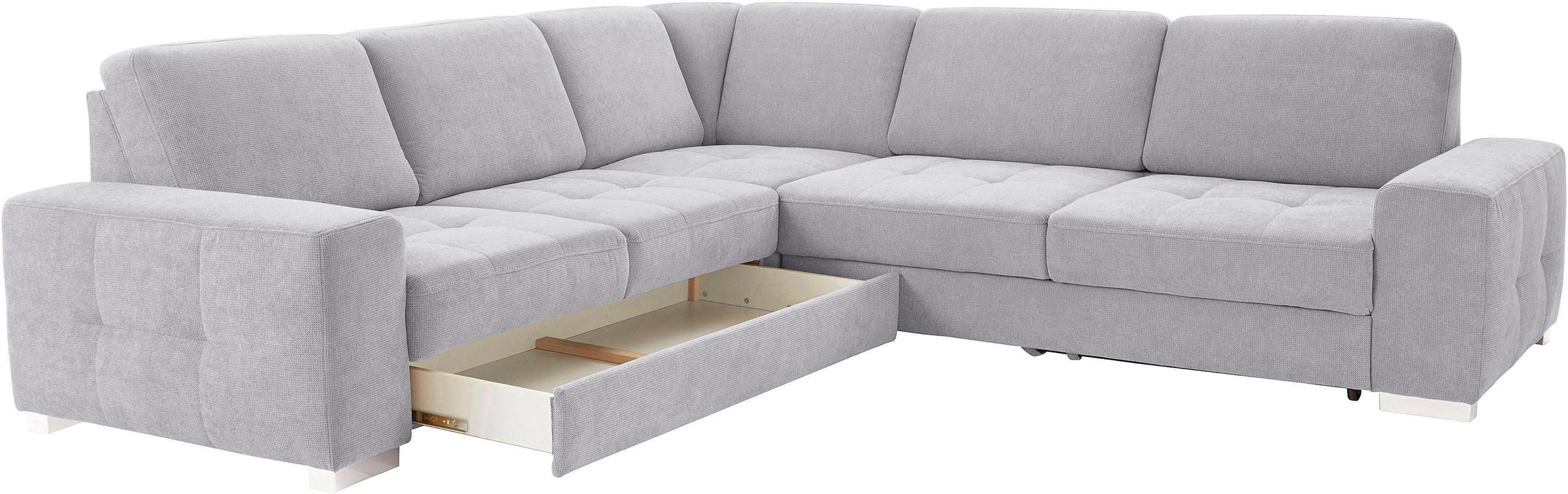 sit&more Ecksofa »Santorini L-Form«, mit Federkern und Sitztiefenverstellung, wahlweise mit Bettfunktion