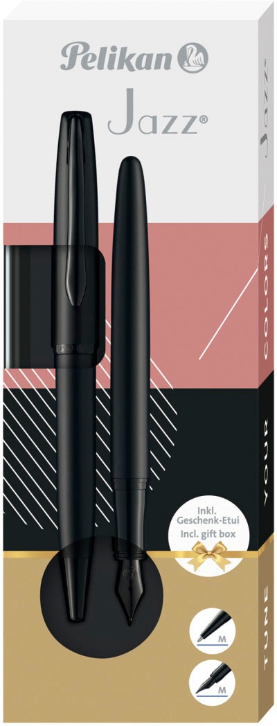Pelikan Füllhalter »Jazz® Noble Elegance, carbon schwarz«, (Set), mit Kugelschreiber