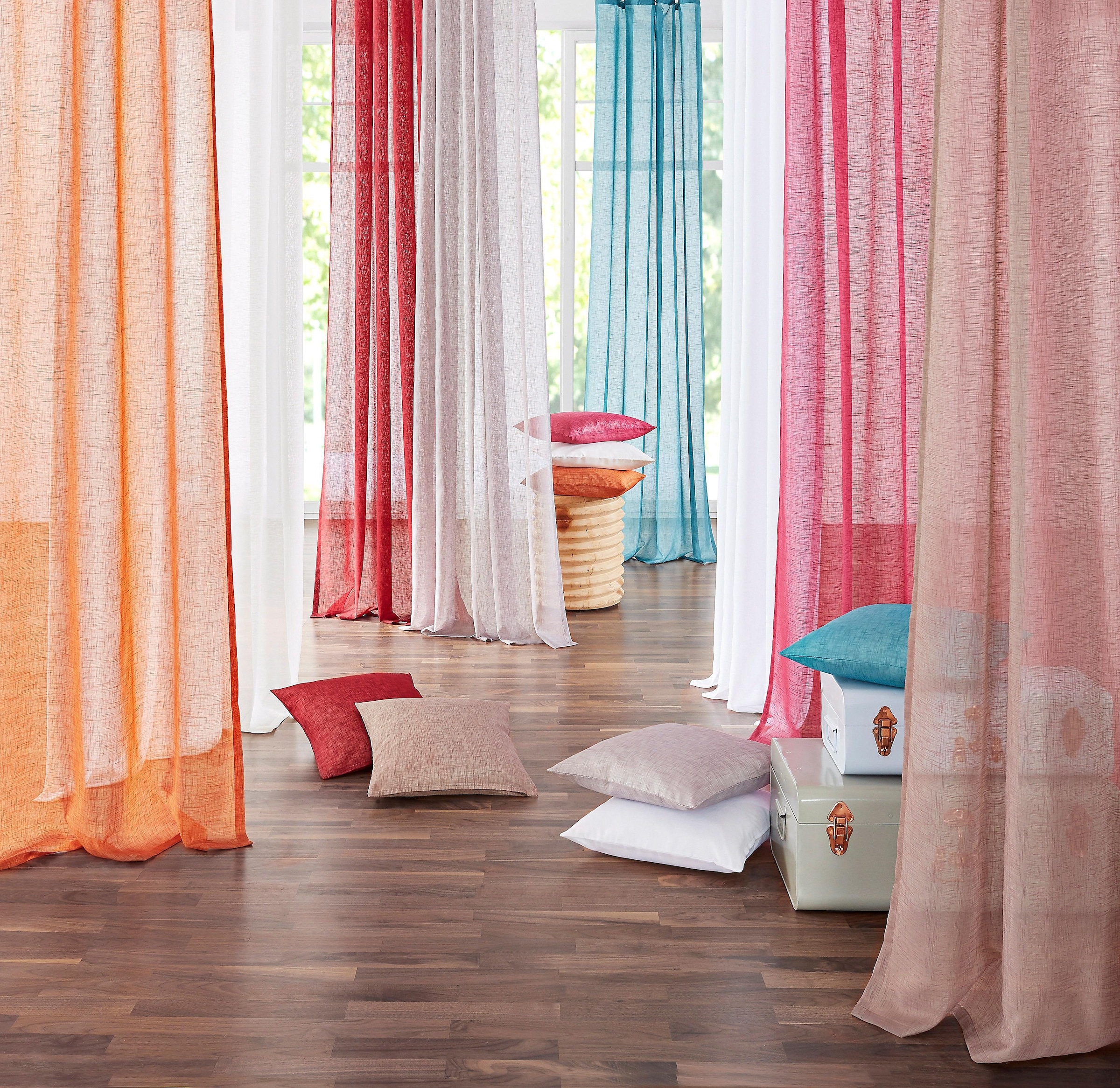OTTO home Gardine "REGINA" Kräuselband 2 Stk. tlg. Vorhang, Fertiggardine, 2-er Set, transparent, modern