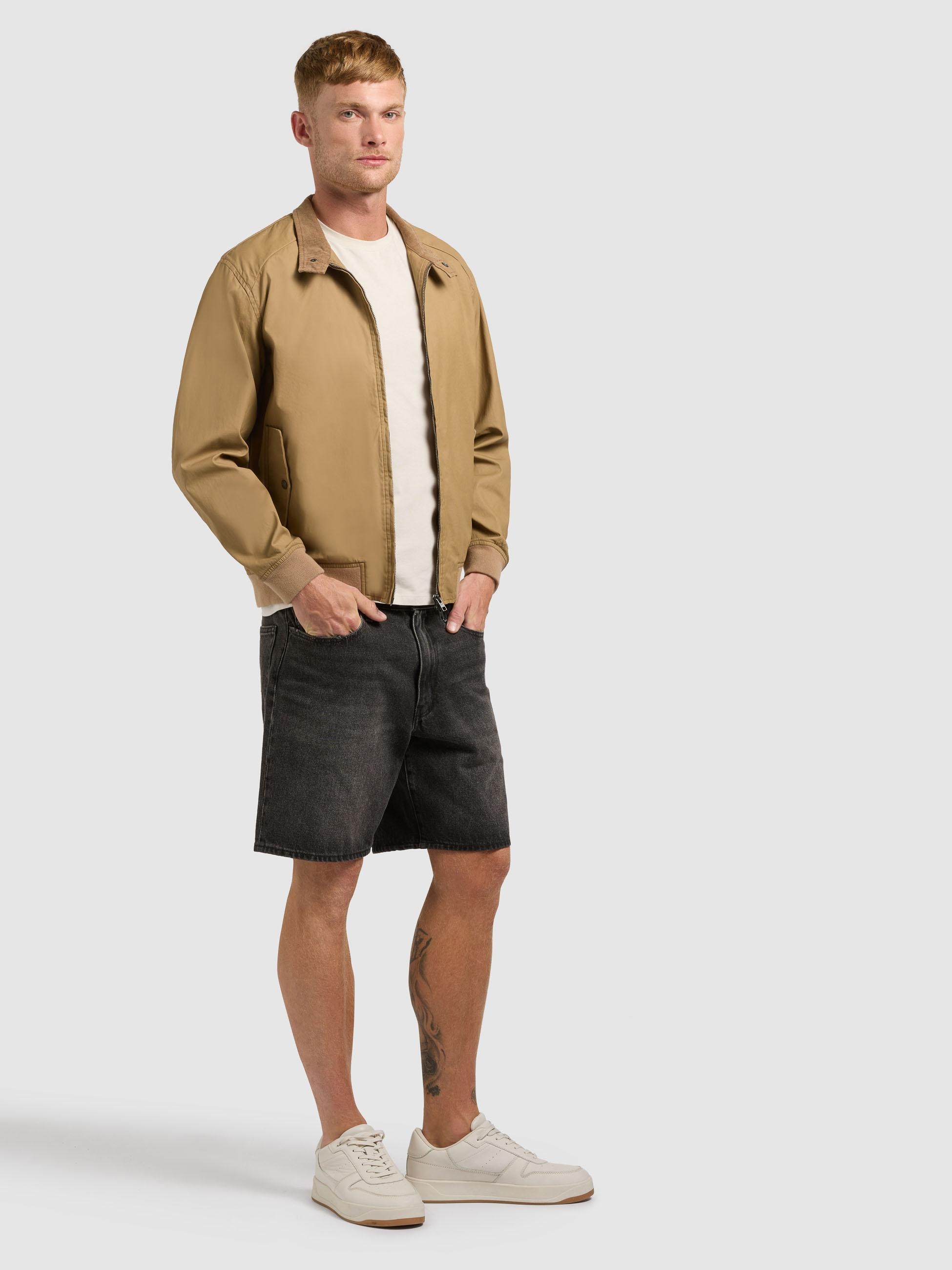 khujo Bomberjacke »Bomberjacke Nabo« ohne Kapuze moderne Herren Fliegerjacke mit Cord am Kragen