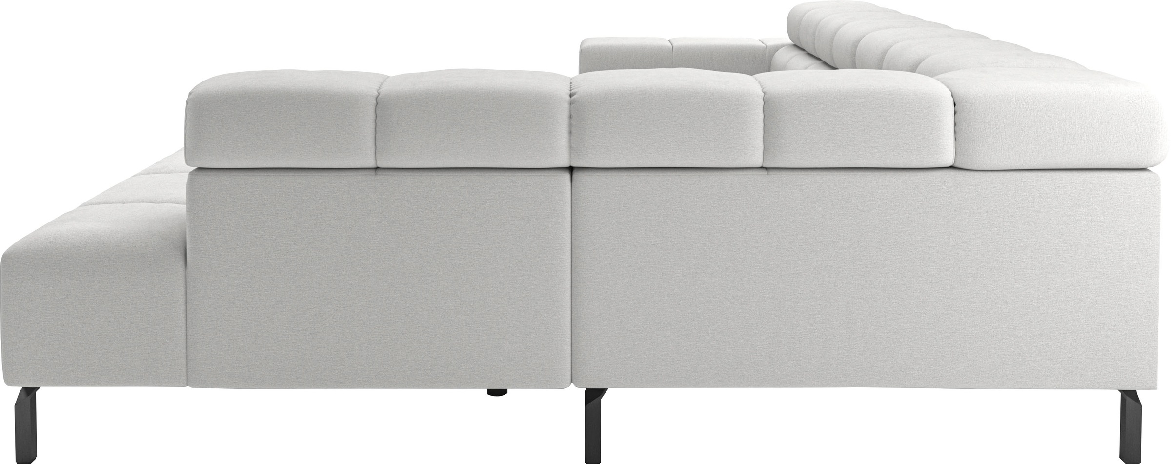 INOSIGN Ecksofa »Ancona New, wahlweise motorische Sitztiefenverstellung, auch in Cord«, feine Steppung, mit Kopfteilverstellung, 3 Zierkissen, L-Form