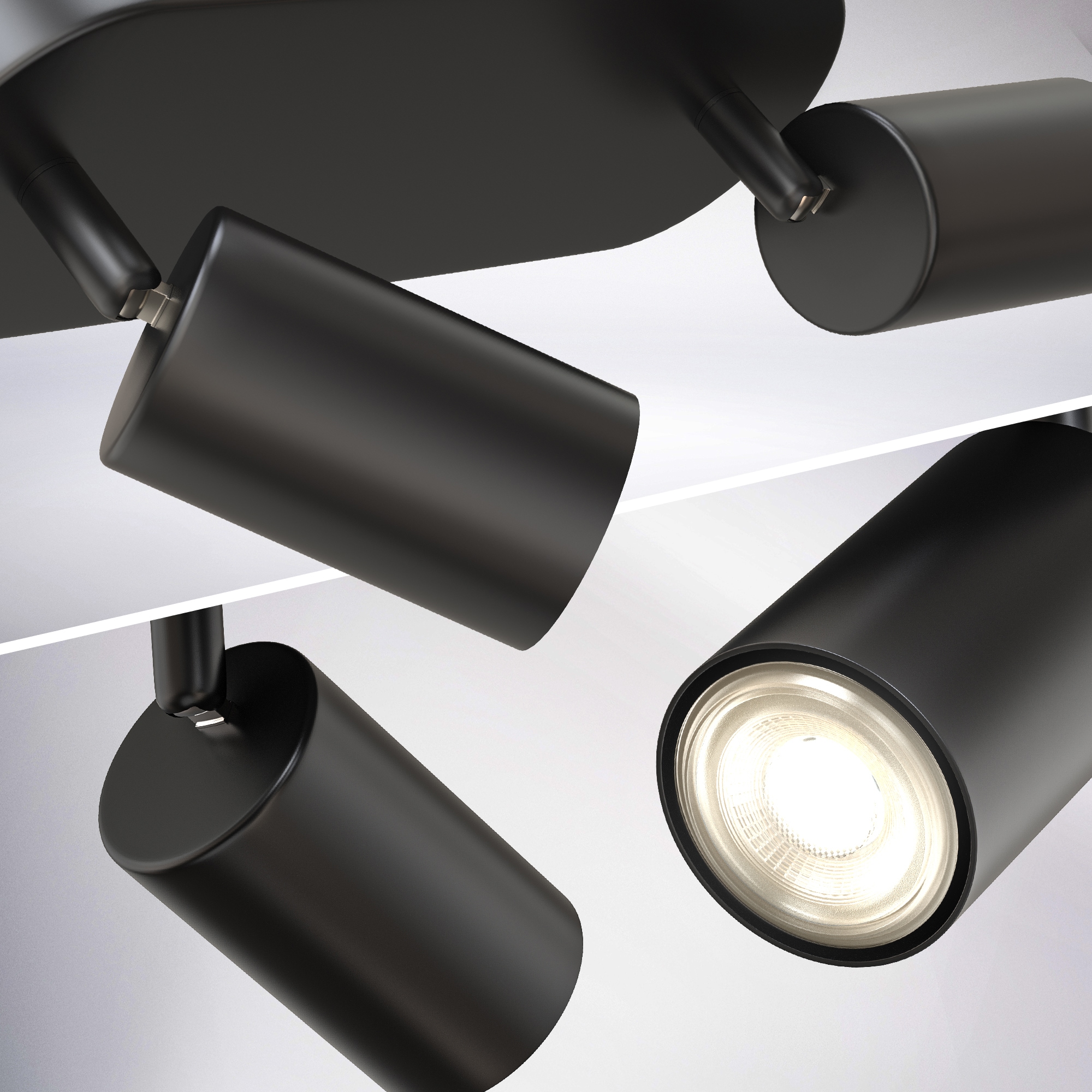 B.K.Licht Deckenspots »BK_DS1446 Spotlampe, Schwenkbar, Drehbar, mit GU10, Schwarz-Matt«, 2 flammig, Leuchtmittel GU10 | ohne Leuchtmittel, 2-flammig, ohne Leuchtmittel (max. 5W), 27x6x9 cm (LxBxH)