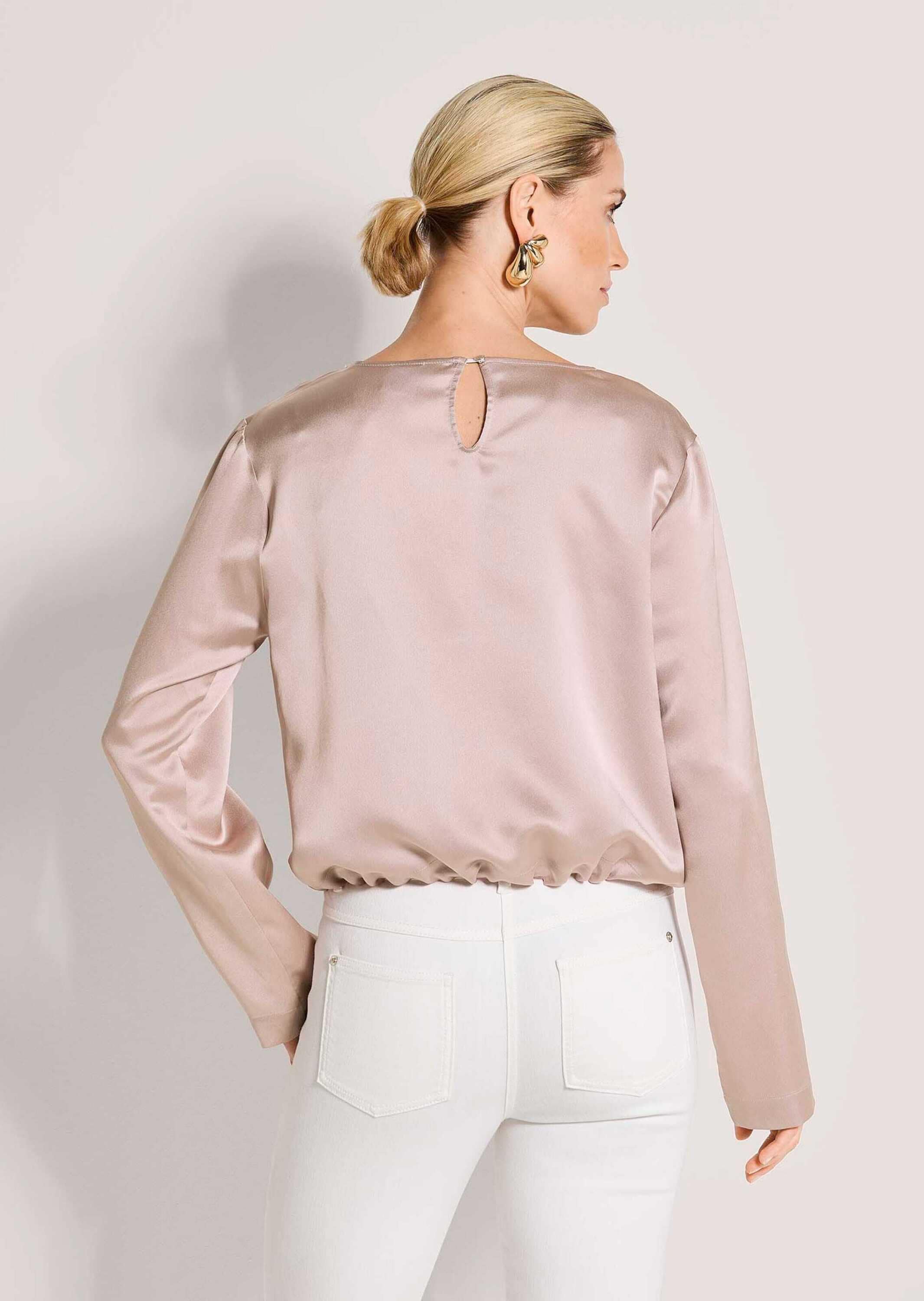 MADELEINE Langarmbluse »Blusenshirt Schlupfbluse mit Tunnelzug und Bindeband« Bluse mit Tunnelzug und Bindeband