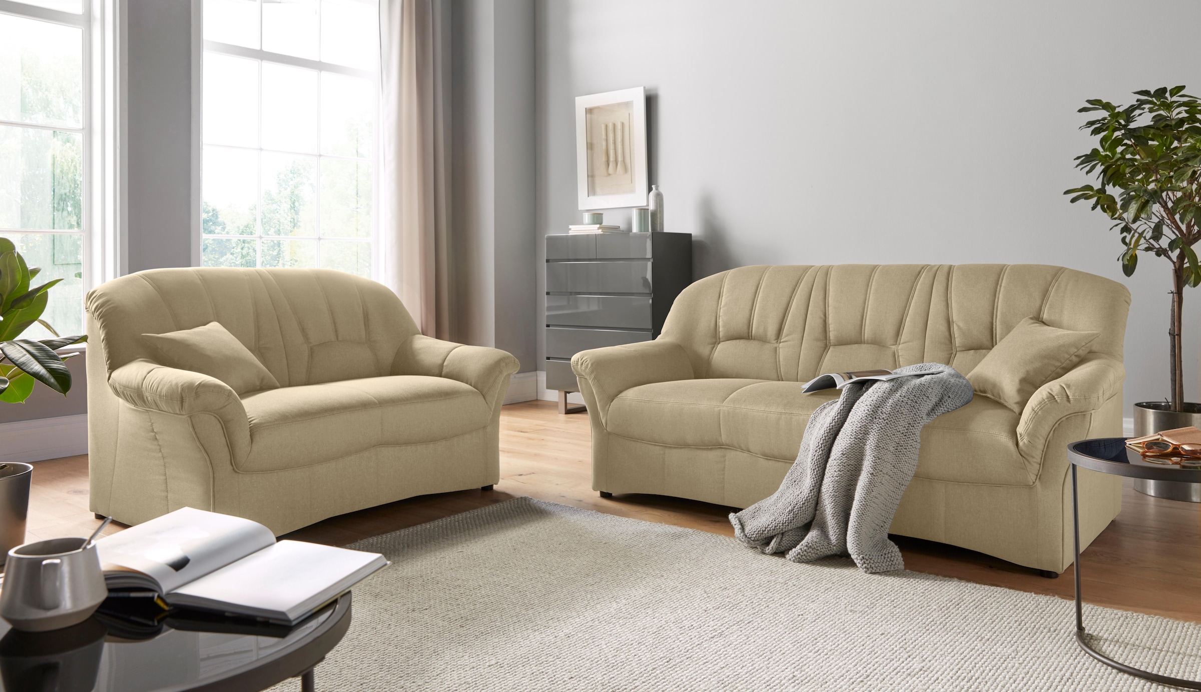 DOMO collection Polstergarnitur »Bahia zeitlos & elegantes Sofa, bequem« Set,  3-Sitzer & 2-Sitzer-Set