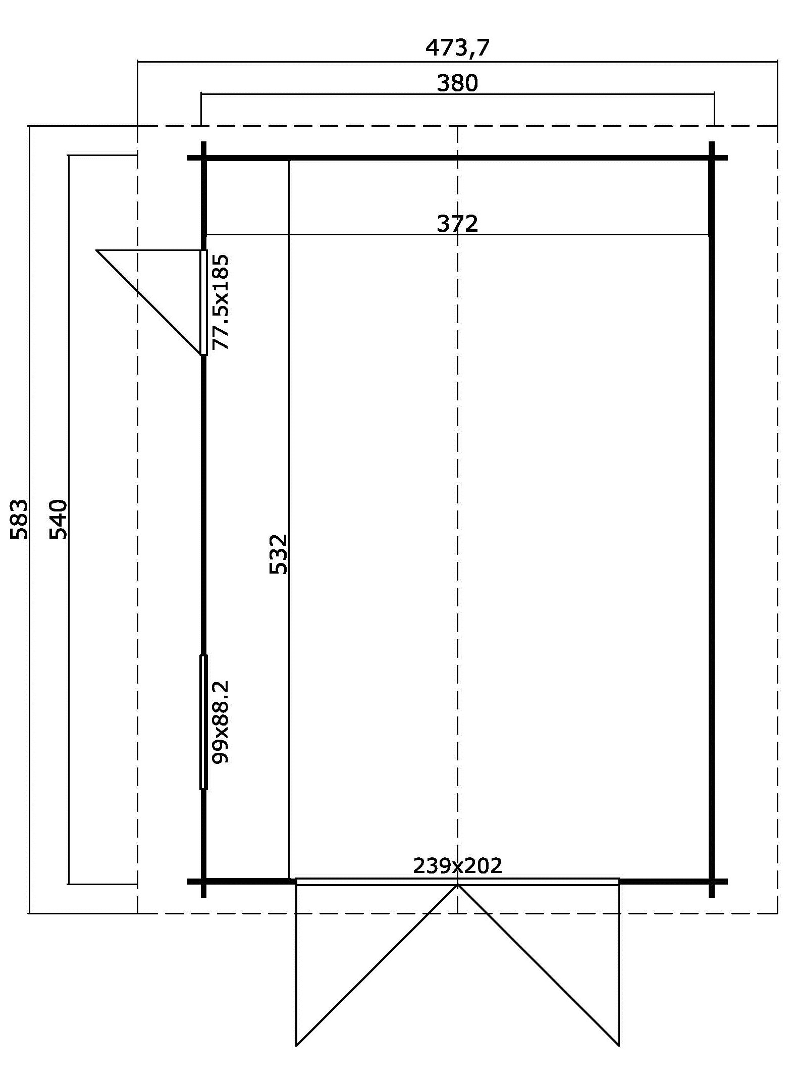 LASITA MAJA Garage »Yarik«, BxT: 474x583 cm, 202 cm Einfahrthöhe