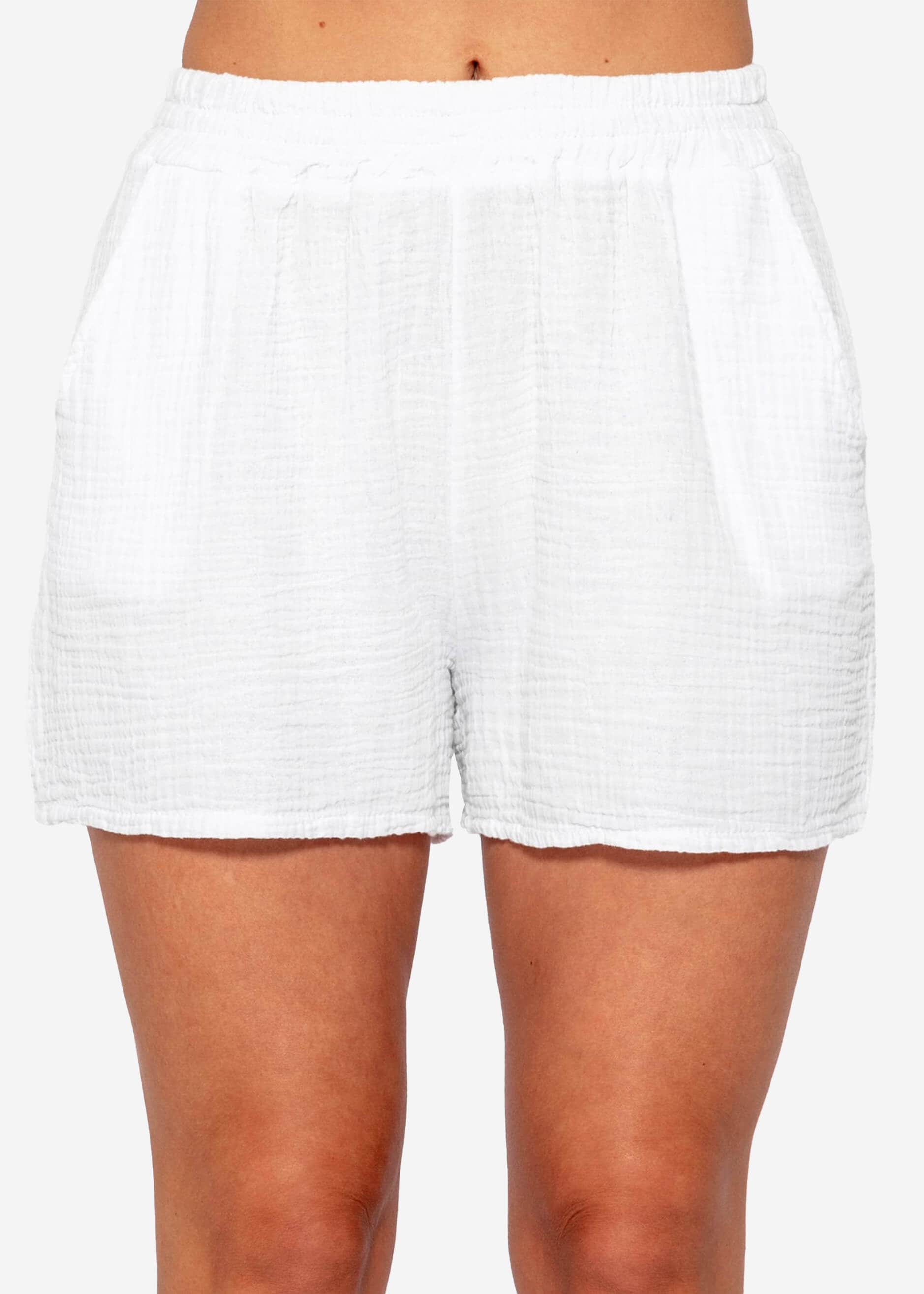 SASSYCLASSY Shorts »Musselin Shorts«  Weiche High-Waist Baumwollshorts mit Gummibund und Eingriffstaschen