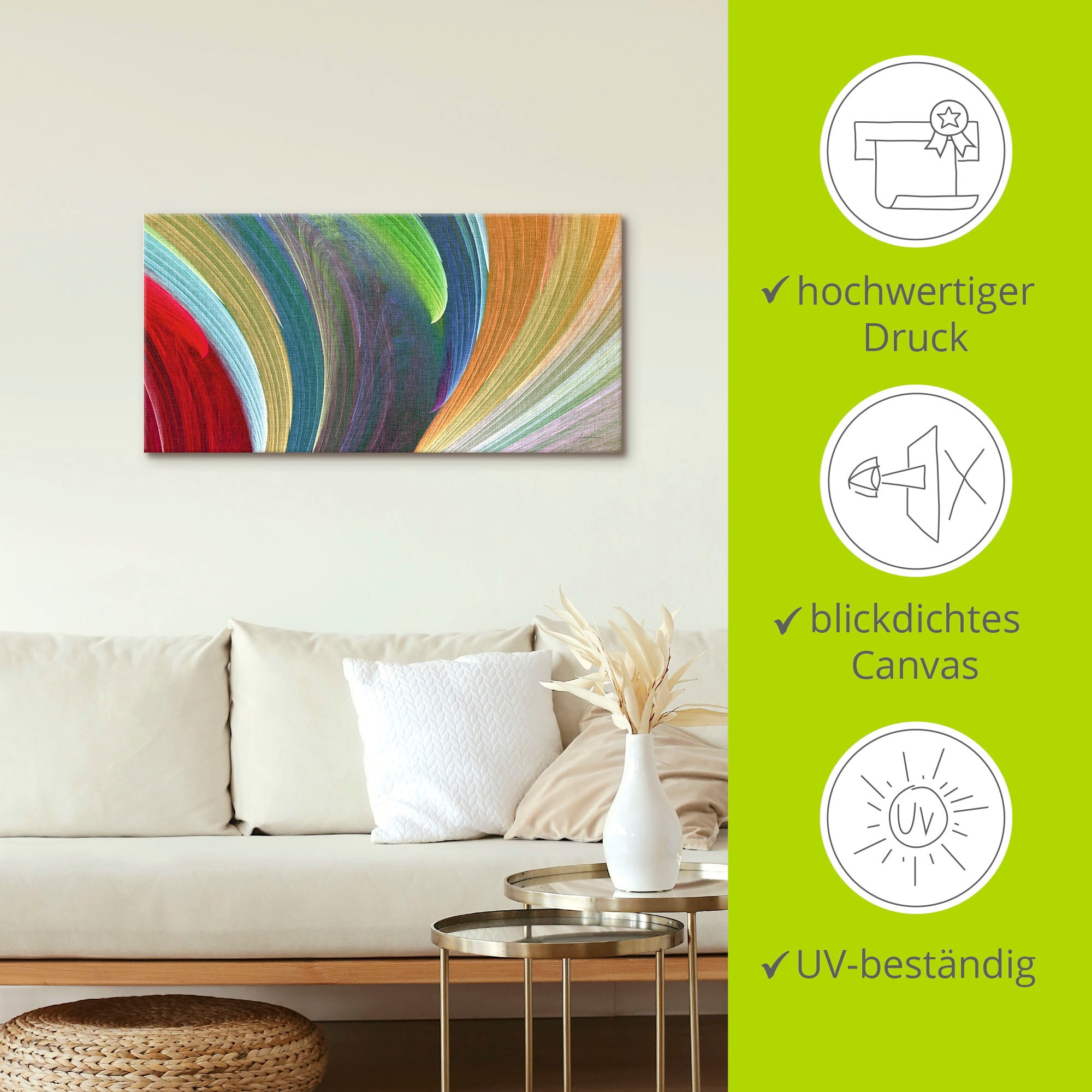 Artland Leinwandbild »Windwellen III« Muster 1 Stk. tlg. auf Keilrahmen gespannt