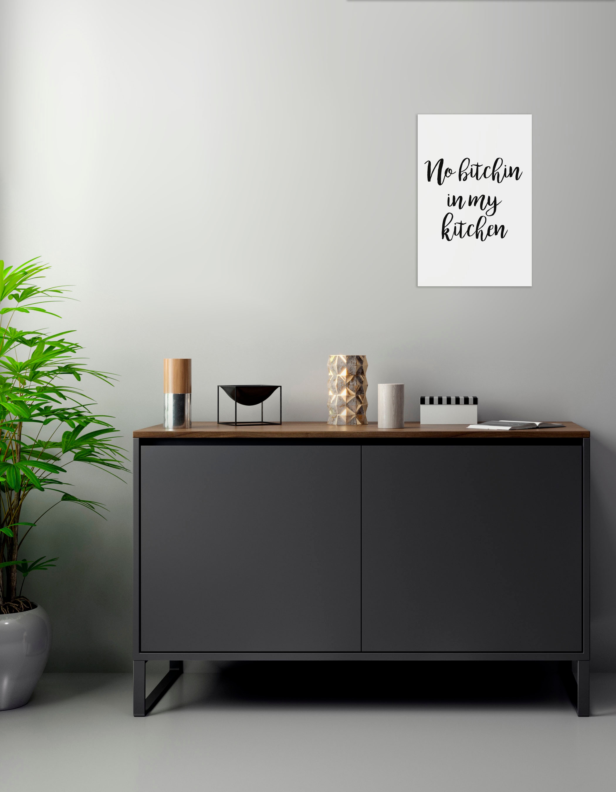 queence Wanddekoobjekt auf »No my Stahlblech Schriftzug kitchen«, auf in bitchin Raten bestellen