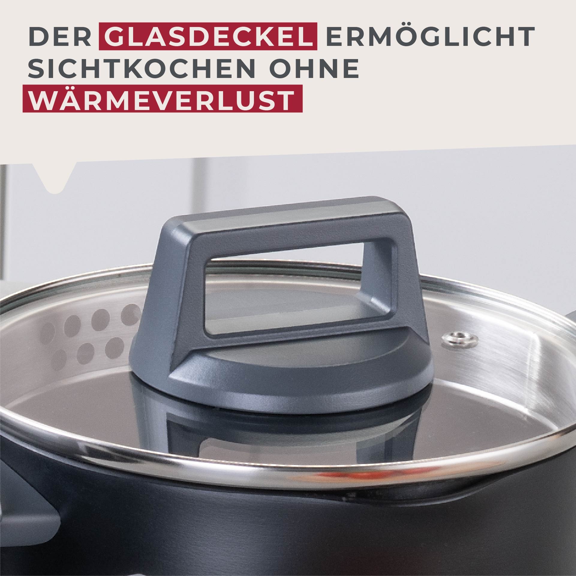 FACKELMANN Topf-Set »Statement«, Aluminium, (Set, 7 tlg.), Deckel mit Abgießfunktion