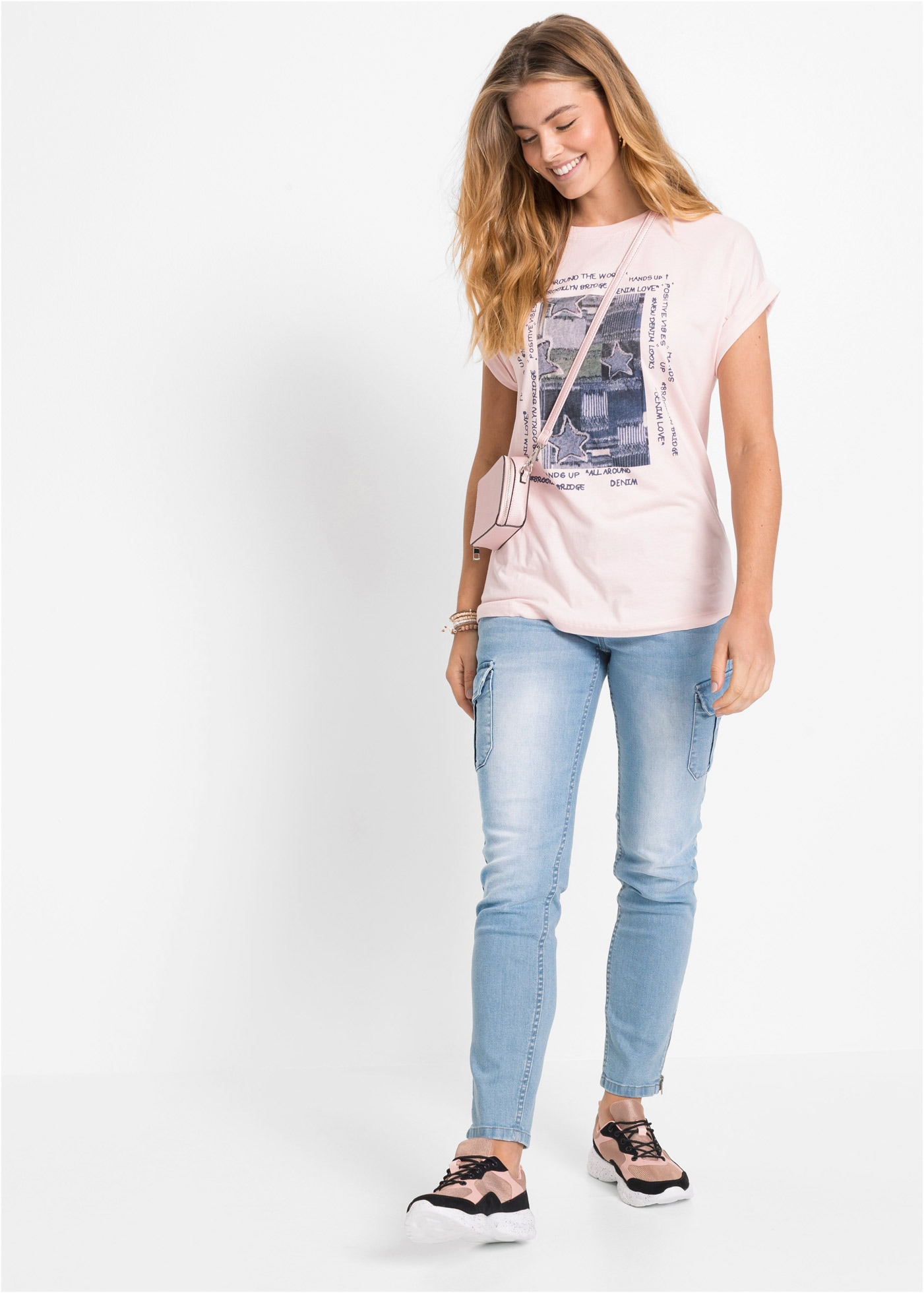 bonprix T-Shirt Regular Fit, Kurzarm-Design, aus Viskose-Mix