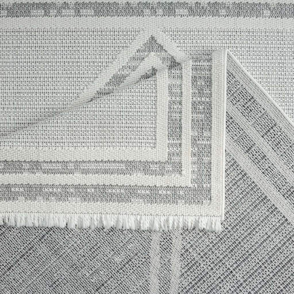 Carpet City Teppich »LINDO 8853«, rechteckig, 11 mm Höhe, Kurzflor, Hochtief-Muster/ 3D-Effekt, Fransen, Boho-Stil, Wohnzimmer